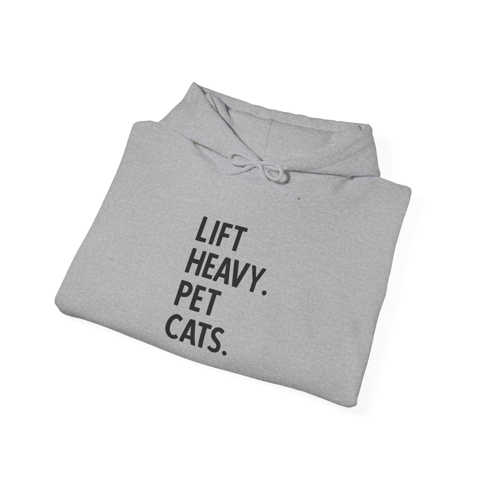 Lift Heavy Pet Cats – Unisex Heavy Blend™ Hooded Sweatshirt (Black Logo) 🏋️‍♂️🐱