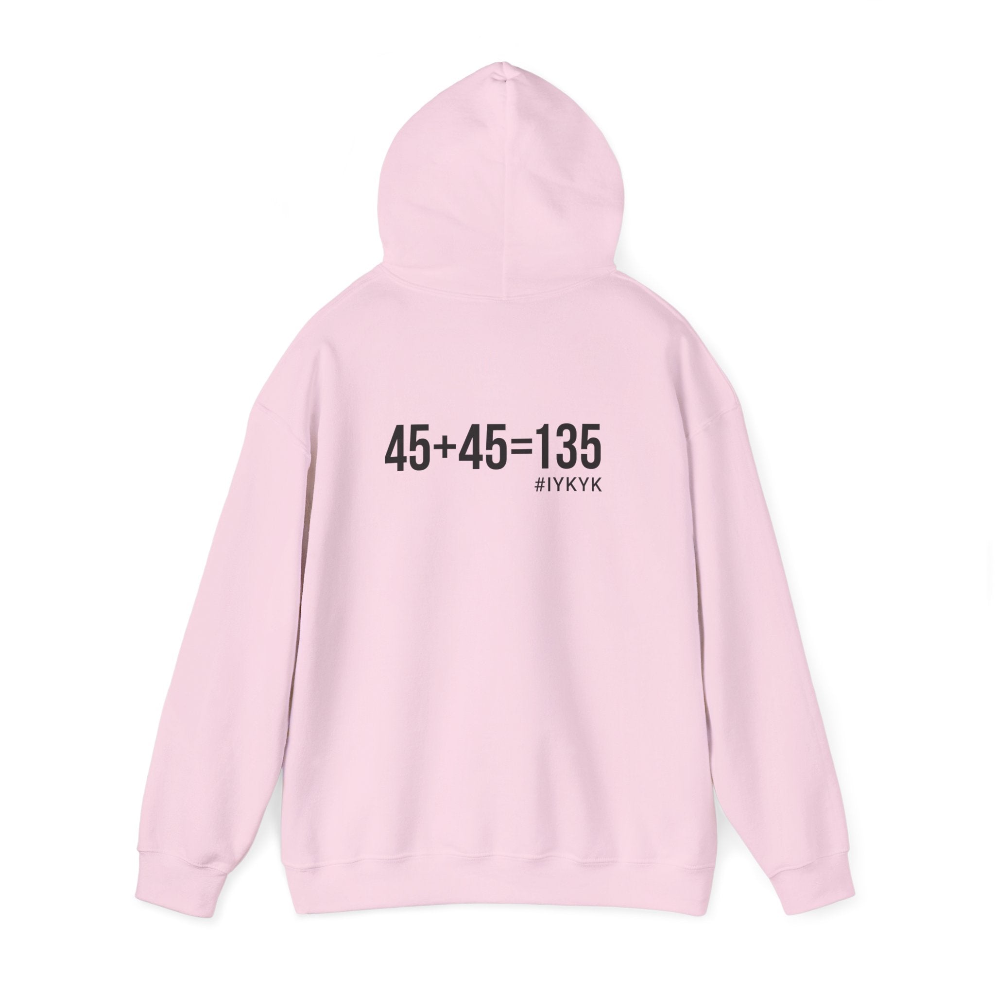 45 + 45 = 135 - Unisex Heavy Blend Hooded Sweatshirt  - Black Logo