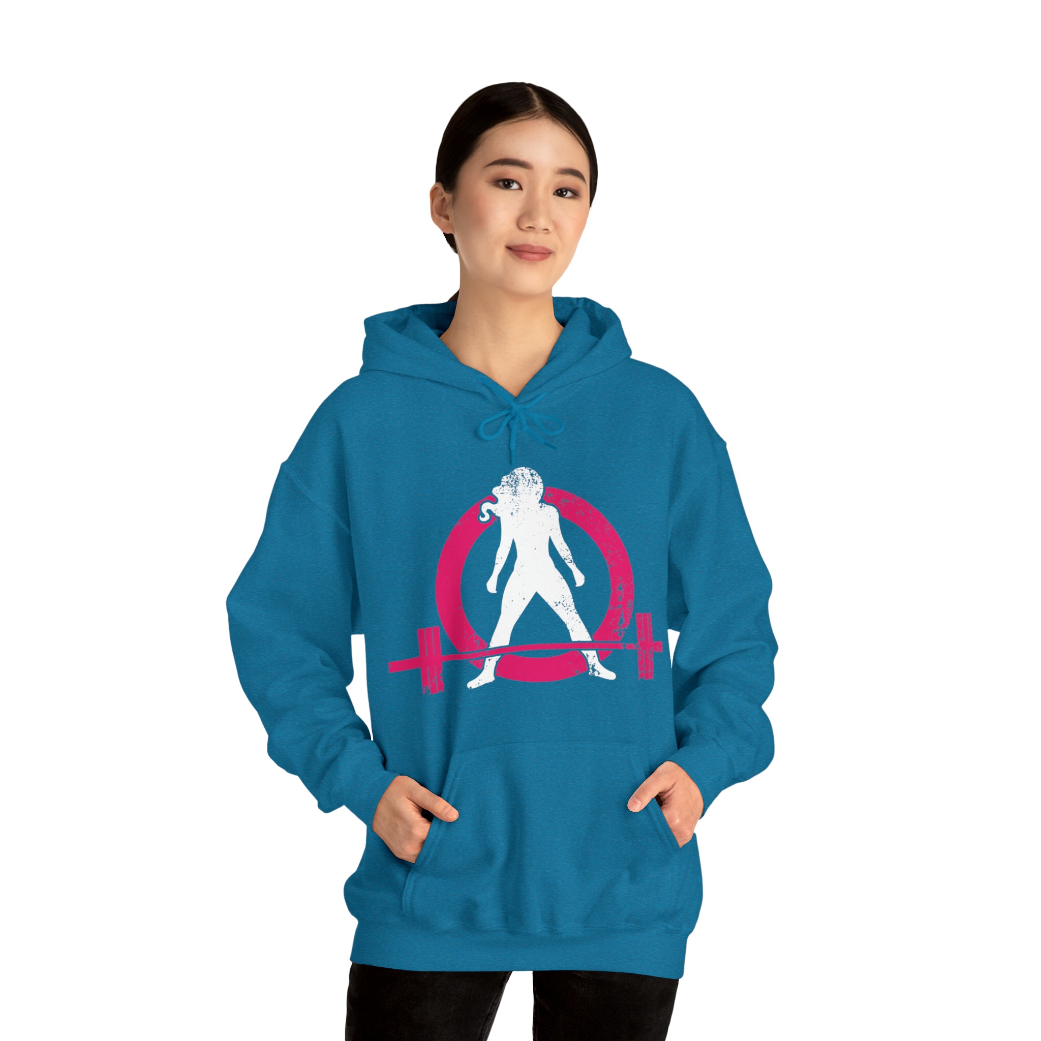 Classic Hoodie (Best Seller) - Unisex Heavy Blend Hooded Sweatshirt - Color Distressed Logo - Plain Back