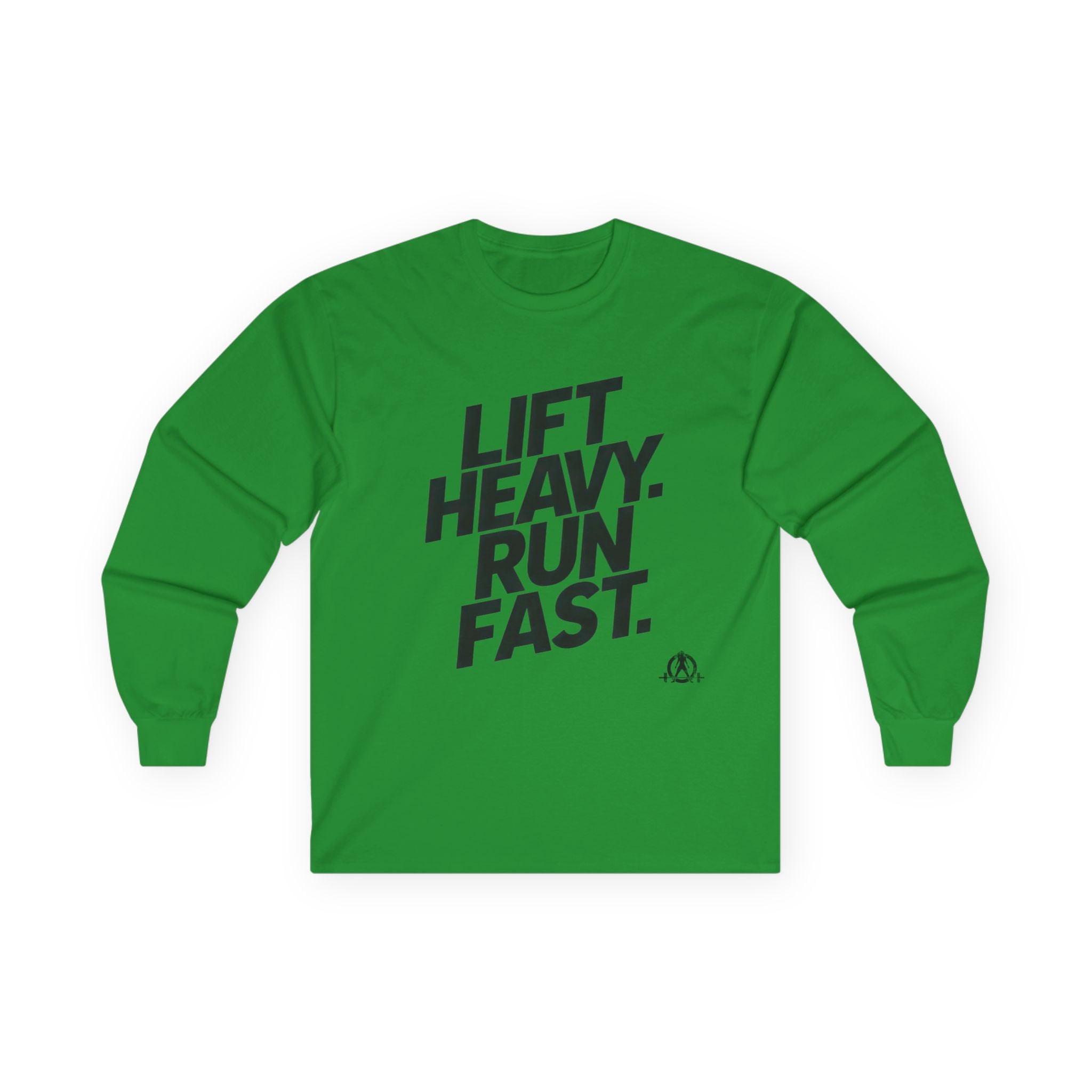 Lift Heavy Run Fast - Ultra Cotton Long Sleeve Tee - Black Logo Front