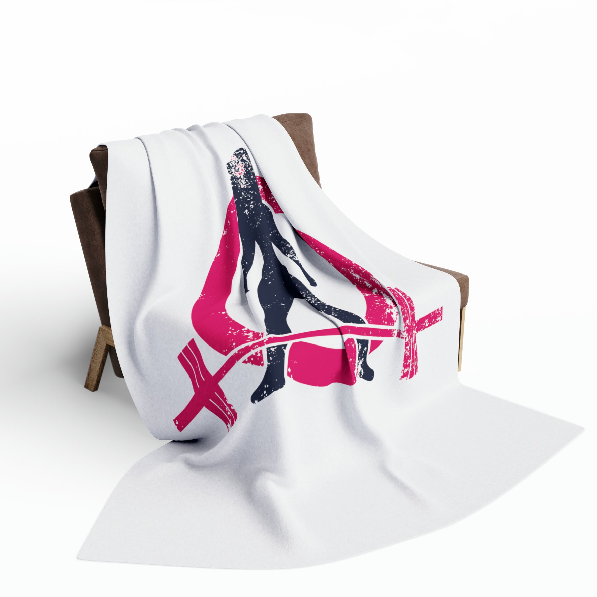 Arctic Fleece Blanket - White Distressed Logo