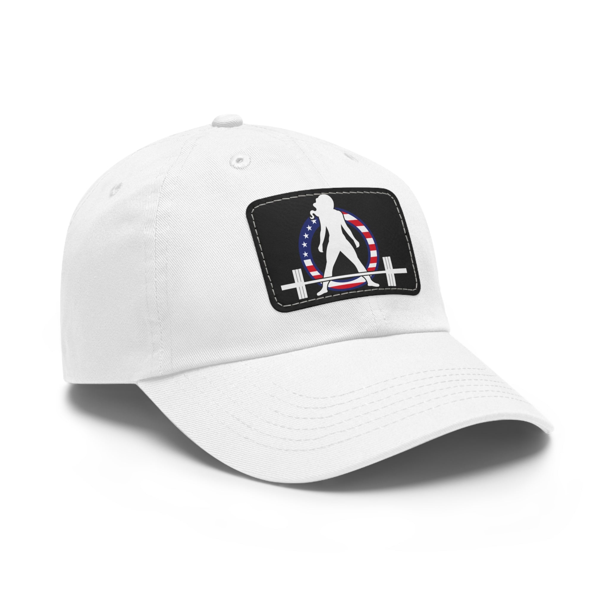 Dad Hat with Leather Patch (Rectangle) - USA Dark Logo