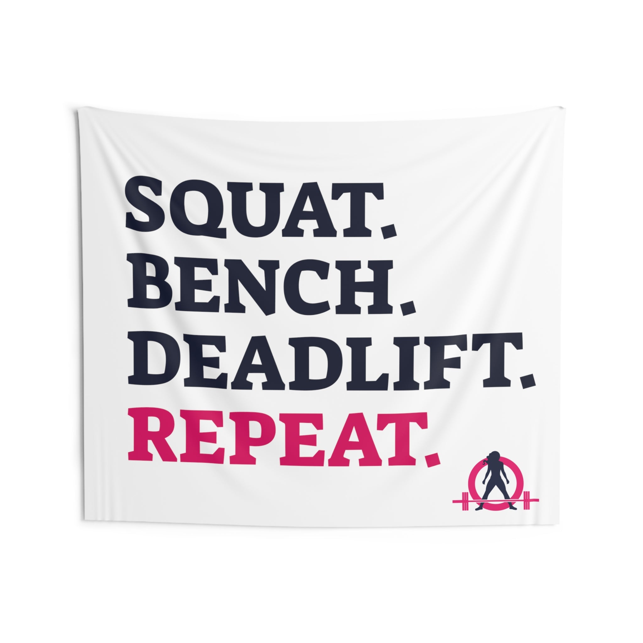 Squat Bench Deadlift Repeat - Indoor Wall Tapestries - White