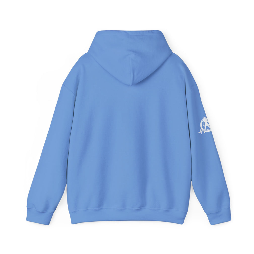 Lift Like.A Girl - Unisex Heavy Blend Hooded Sweatshirt - White Logo on Front & Right Sleeve