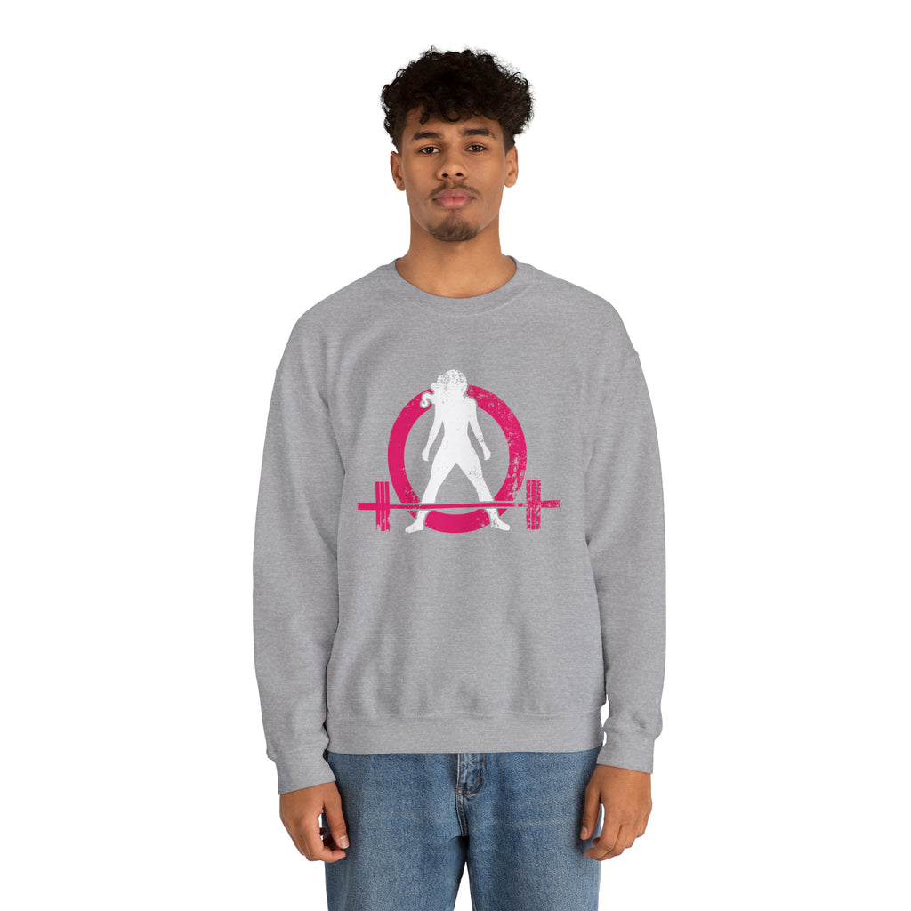 Distressed Logo - Unisex Heavy Blend™ Crewneck Sweatshirt - Inverted Color Logo