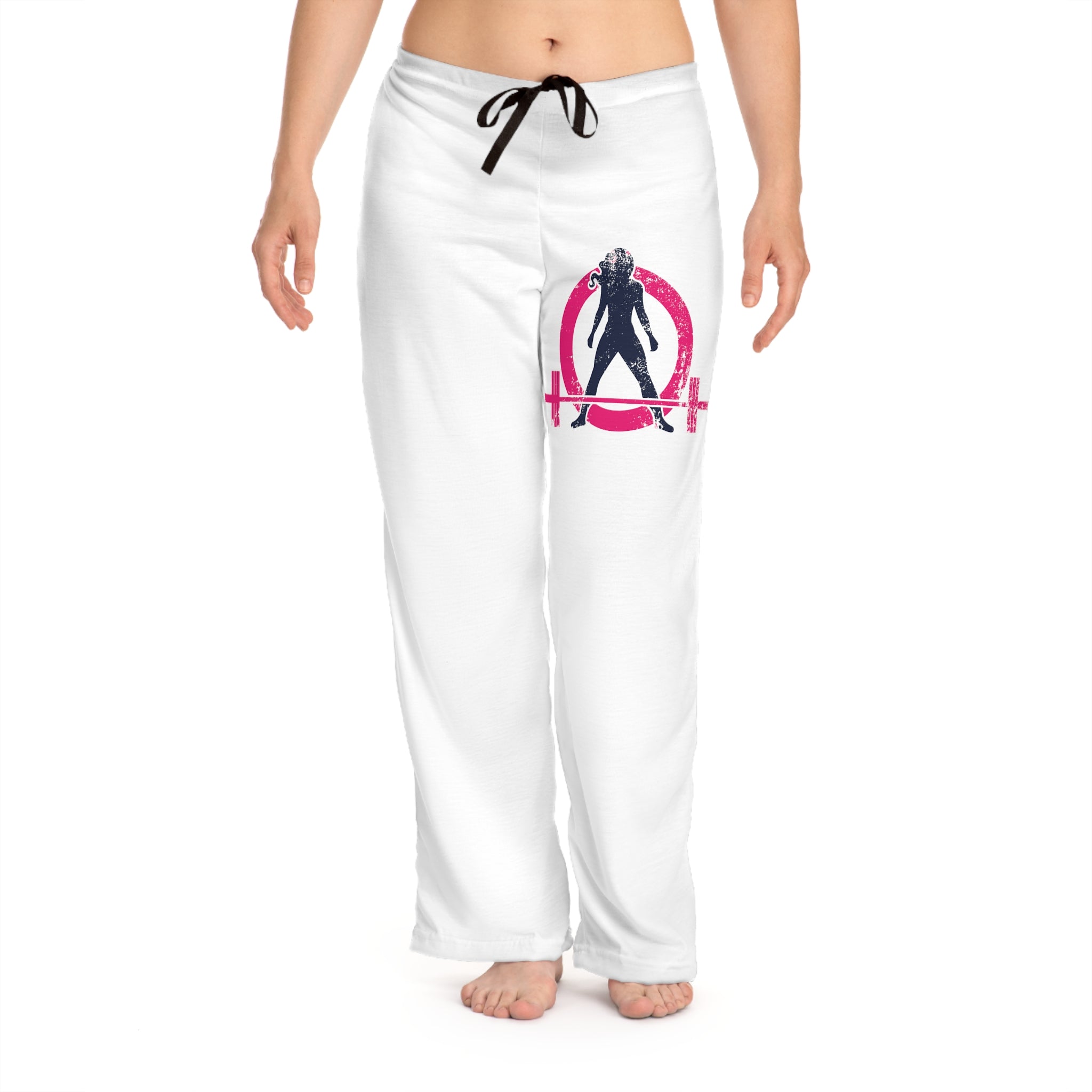 Women's Pajama Pants (AOP) - White - Distressed Color Logo