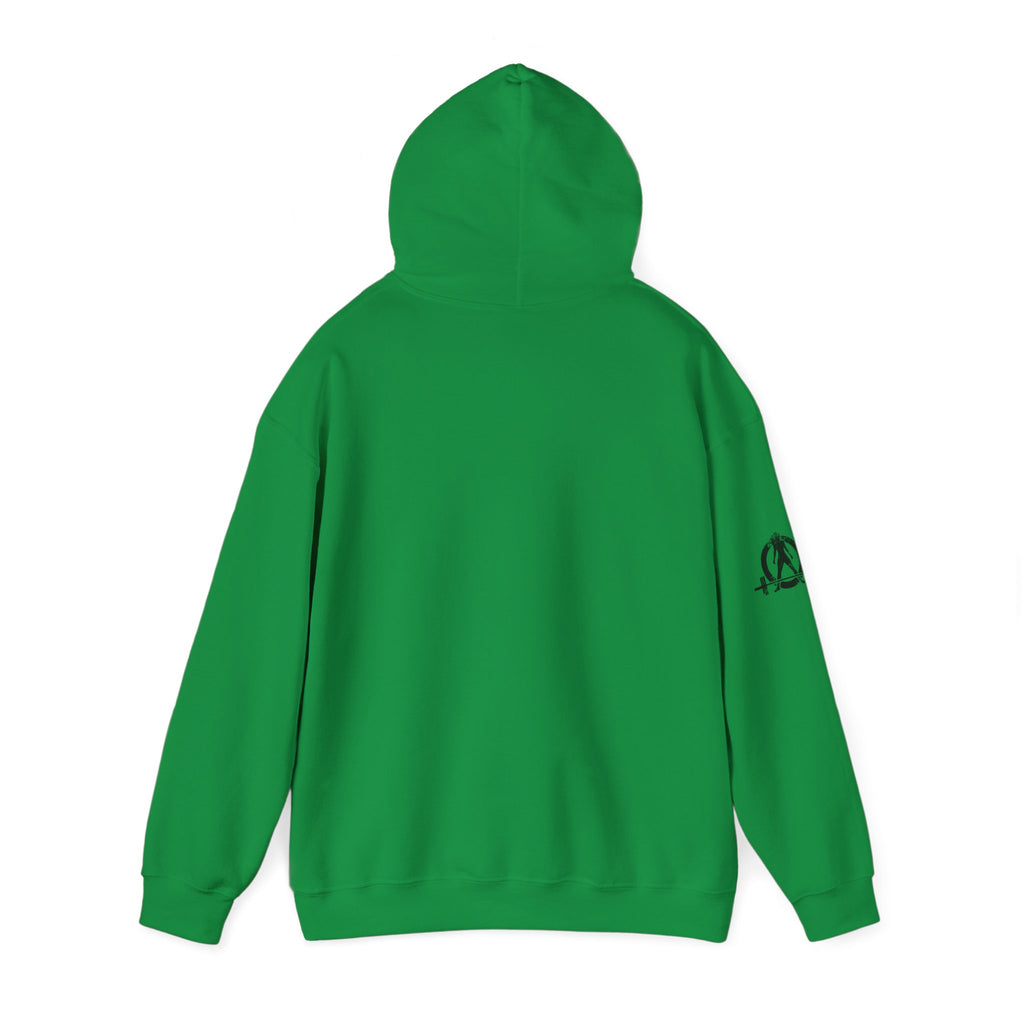 Coffee & Barbells  - Unisex Heavy Blend Hooded Sweatshirt - Black Logo on Front & Right Sleeve