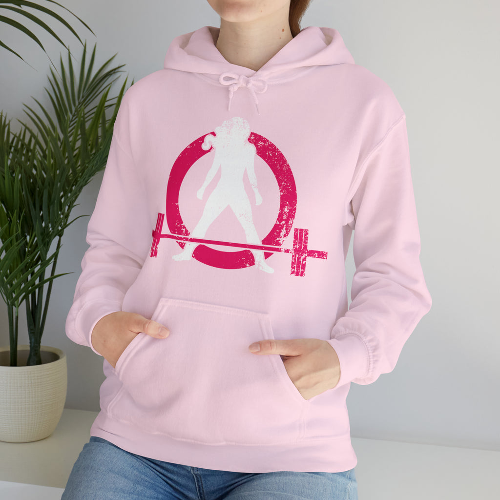 COFFEE and a Barbell - Unisex Heavy Blend Hooded Sweatshirt - Dark Logo