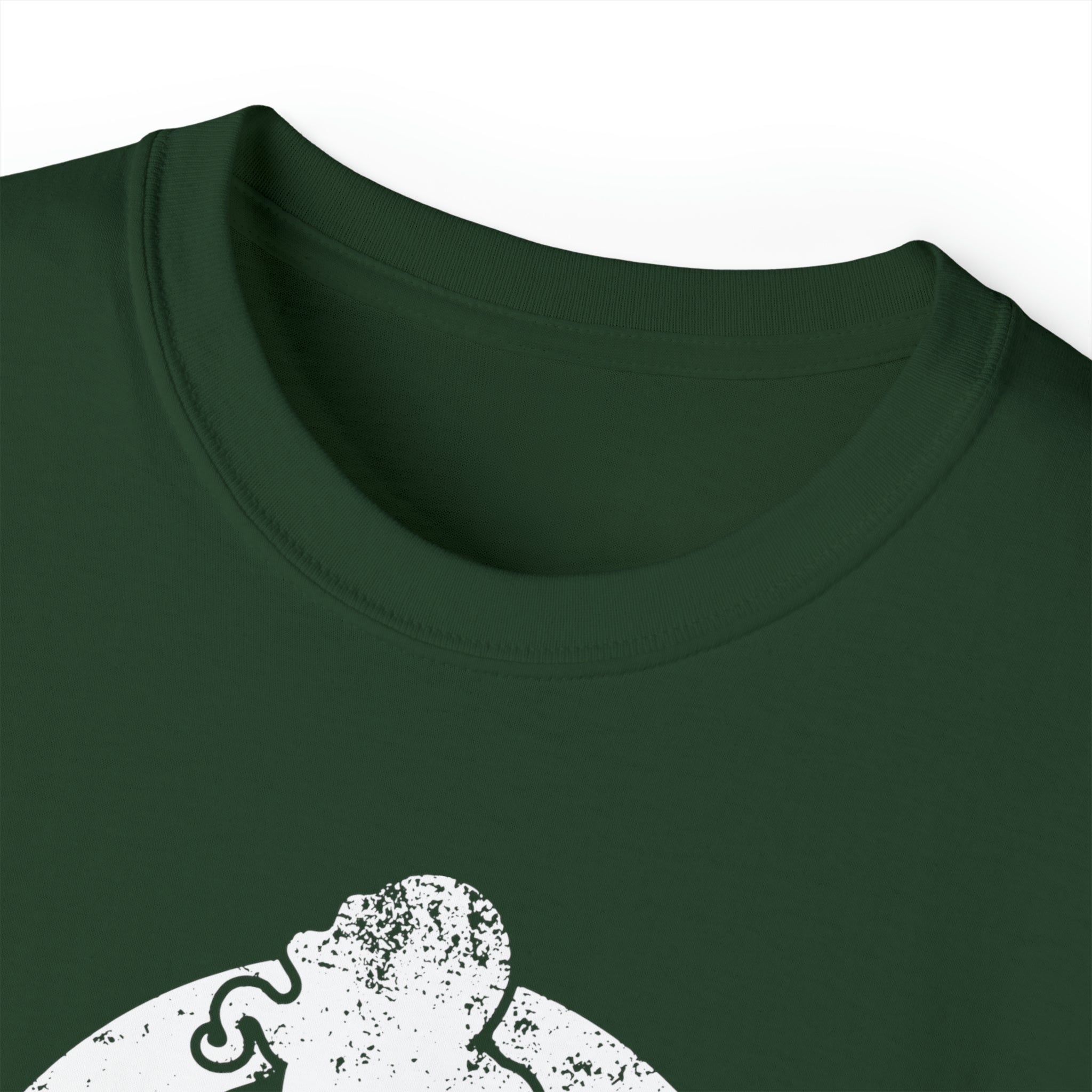 Unisex Ultra Cotton Tee - Distressed White Logo - Plain Back
