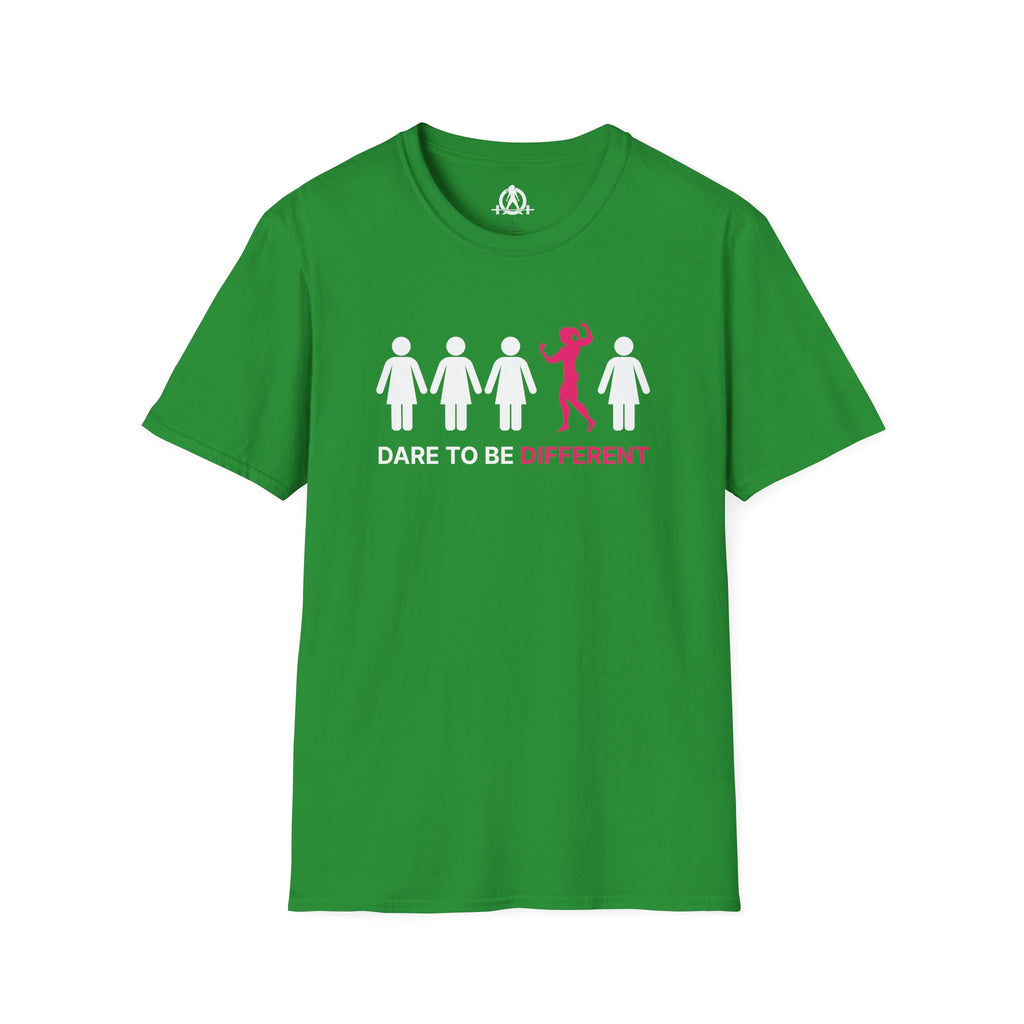 Dare To Be Different - Flex - Unisex Softstyle T-Shirt - Logo Front - Plain Back