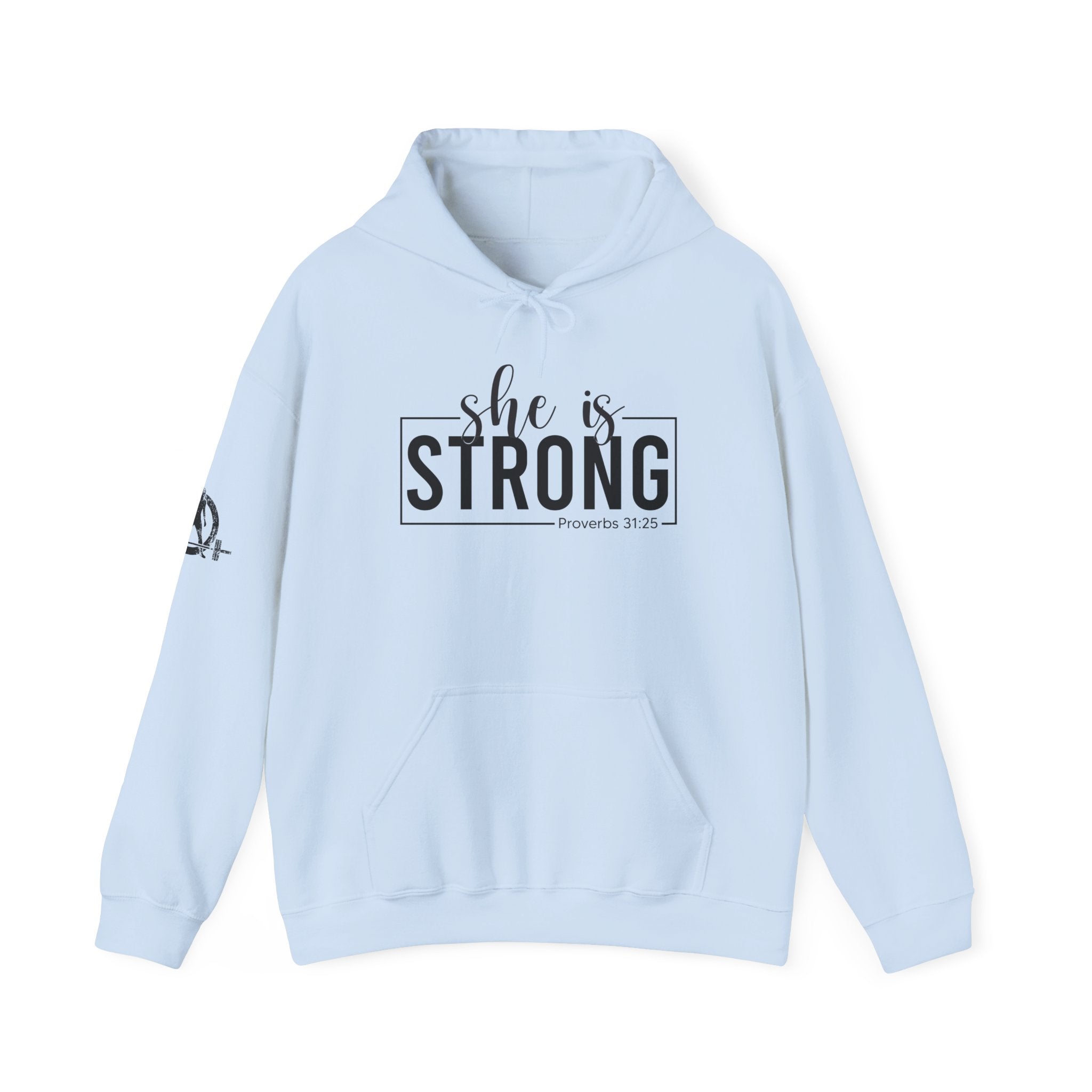 She is Strong - Unisex Heavy Blend Hooded Sweatshirt - Dark Logo
