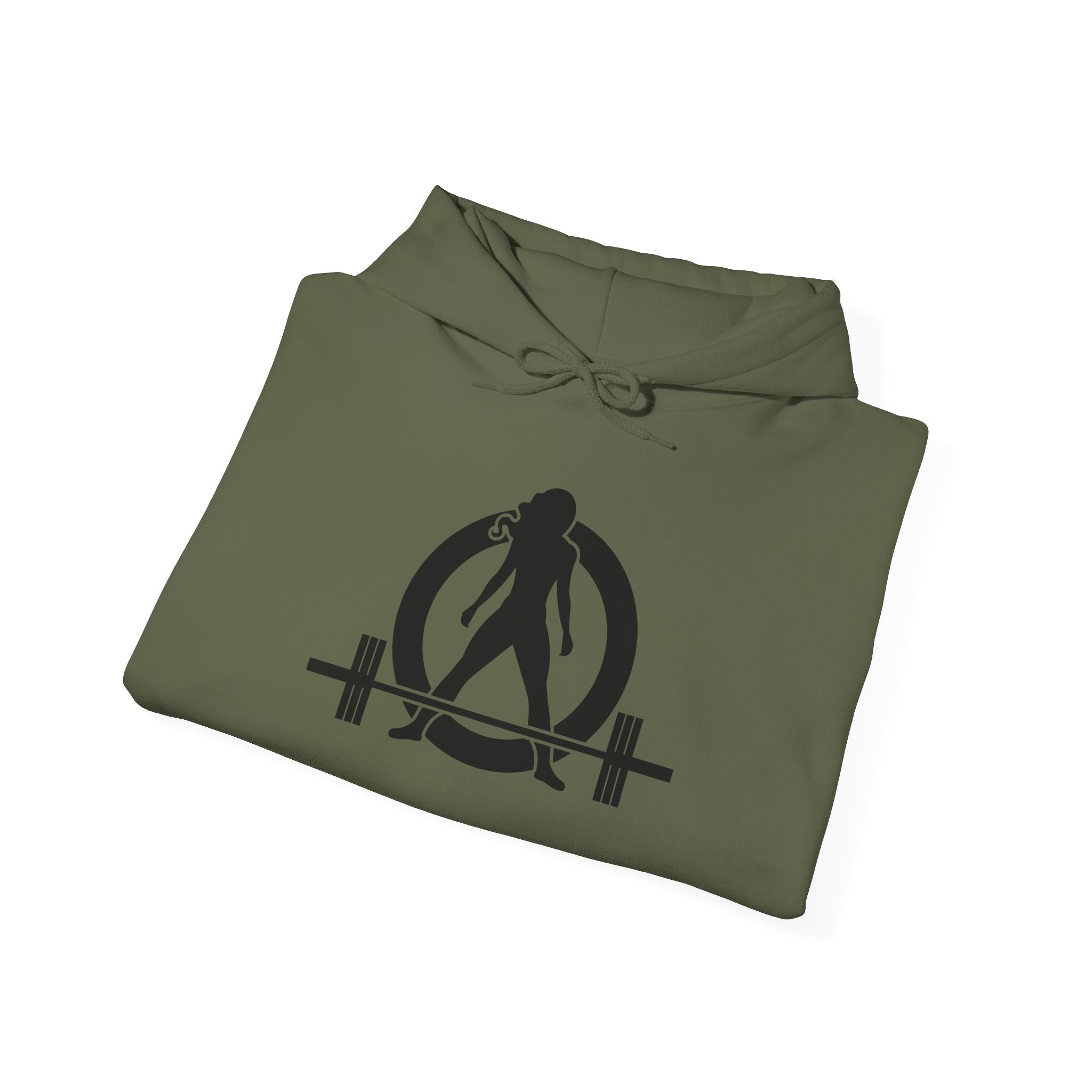 Lift Heavy Run Fast - Unisex Heavy Blend Hooded Sweatshirt  - Front & Back Black Logo
