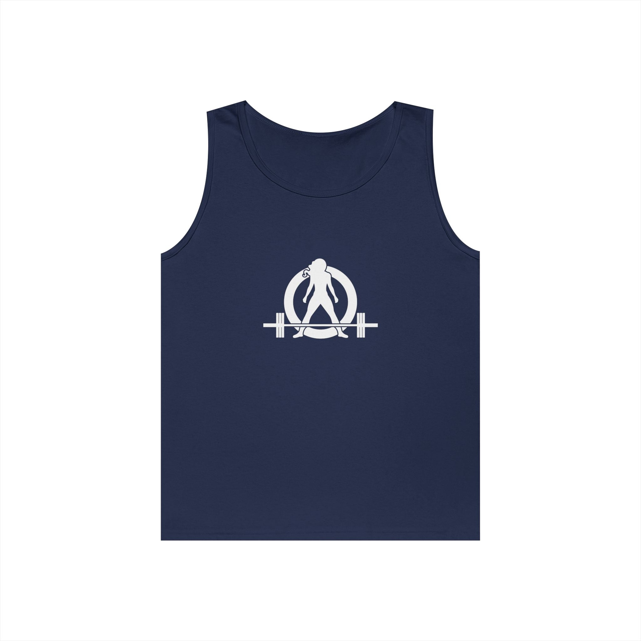 Unisex Heavy Cotton Tank Top -  White Logo - Kick Your Ass