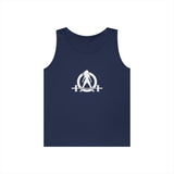 Unisex Heavy Cotton Tank Top -  White Logo - Kick Your Ass