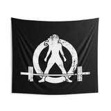 Indoor Wall Tapestries - Black - White Distressed Logo