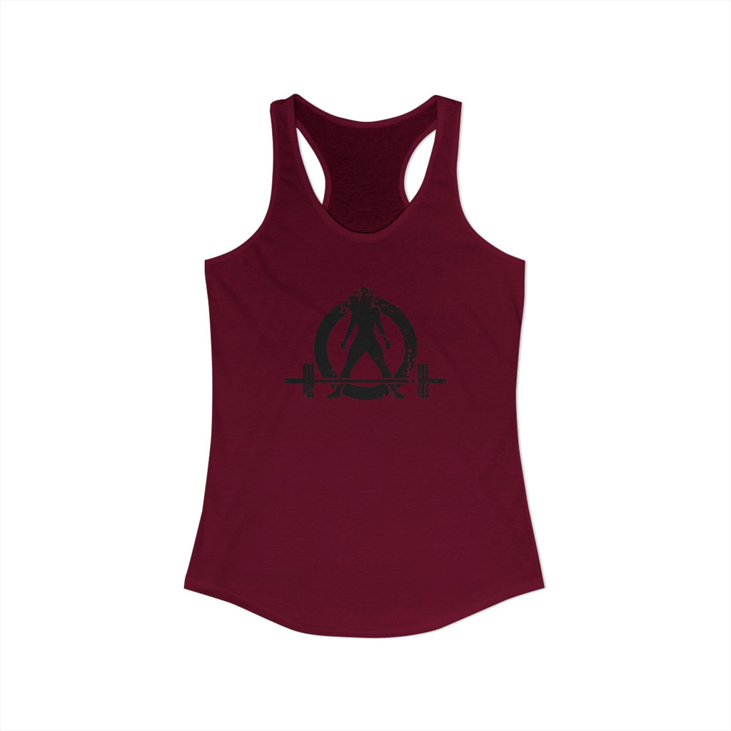 I Could Deadlift You - Women's Ideal Racerback Tank - Black Distressed Logo + Back