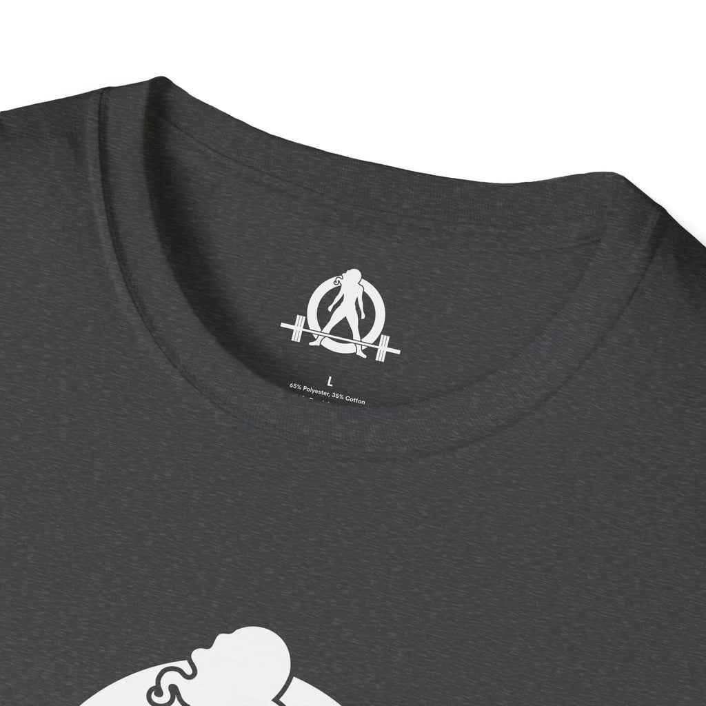 Cardio = Lift Weights Faster - Unisex Softstyle T-Shirt - Logo Front & Back