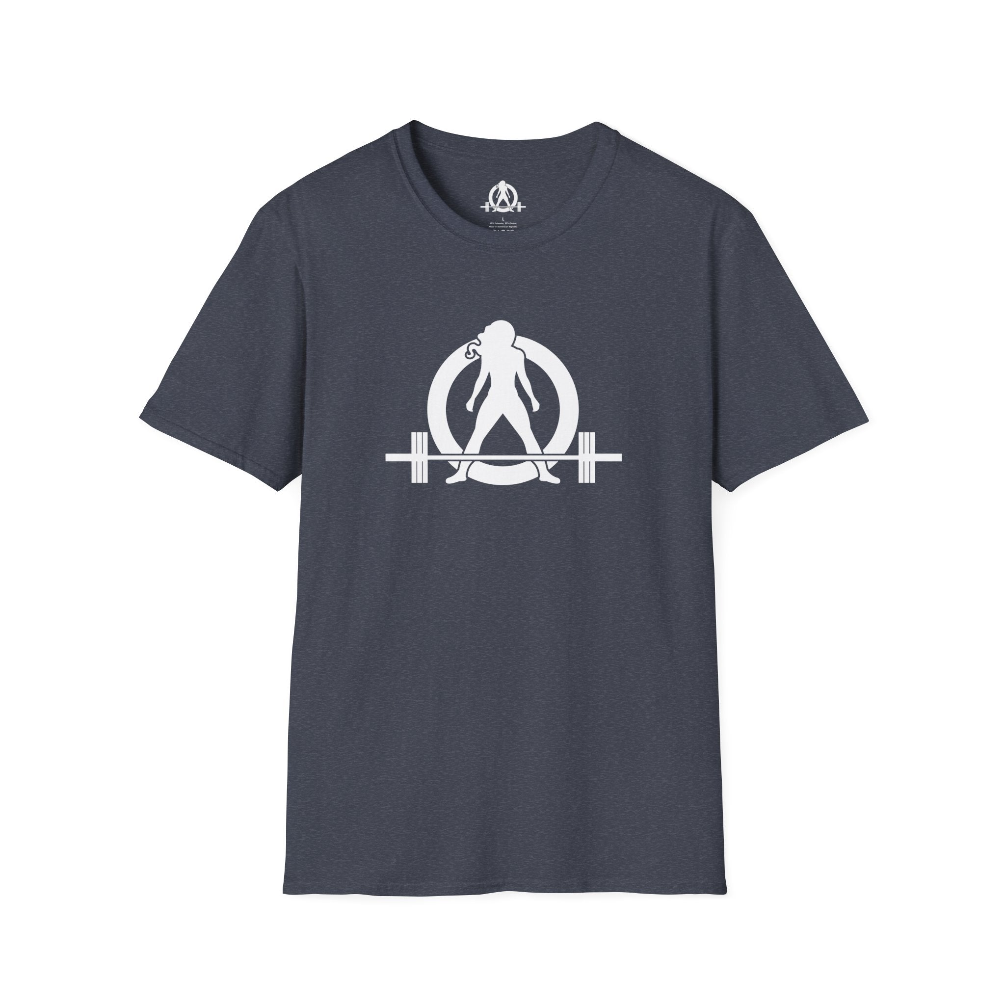 Cardio = Lift Weights Faster - Unisex Softstyle T-Shirt - White Logo Front & Back