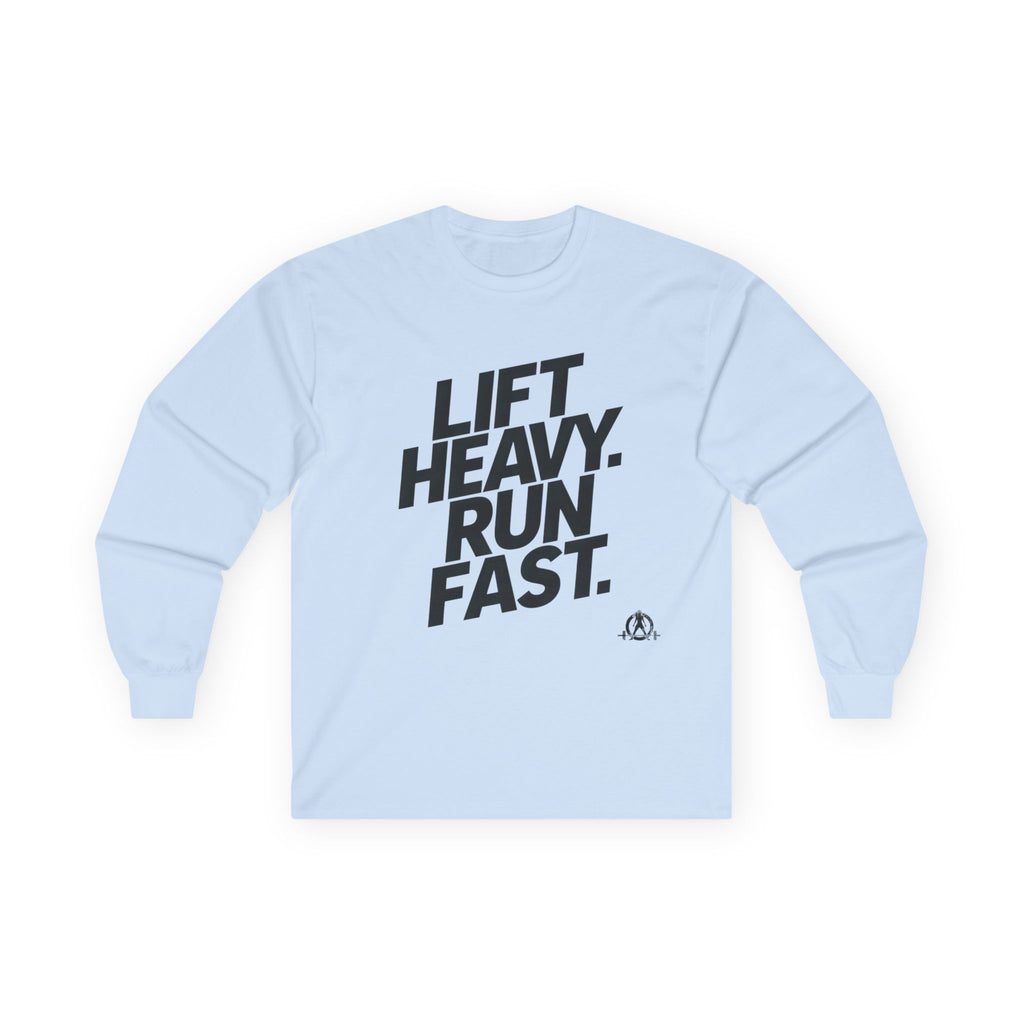 Lift Heavy Run Fast - Ultra Cotton Long Sleeve Tee - Black Logo Front