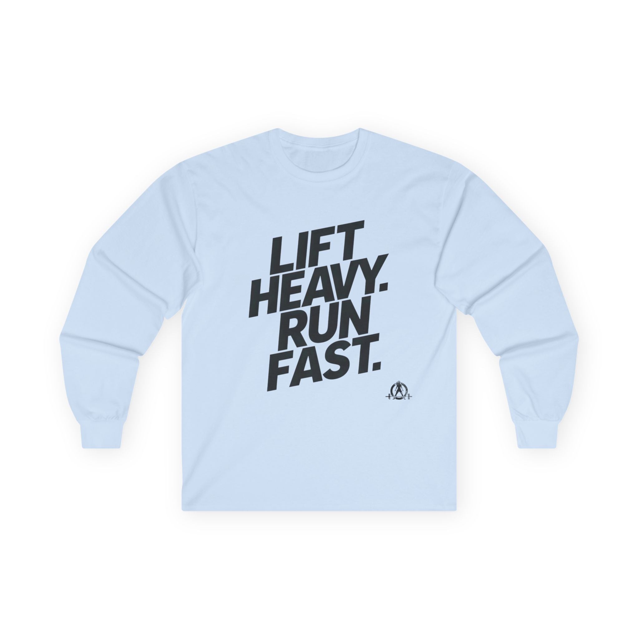 Lift Heavy Run Fast - Ultra Cotton Long Sleeve Tee - Black Logo Front