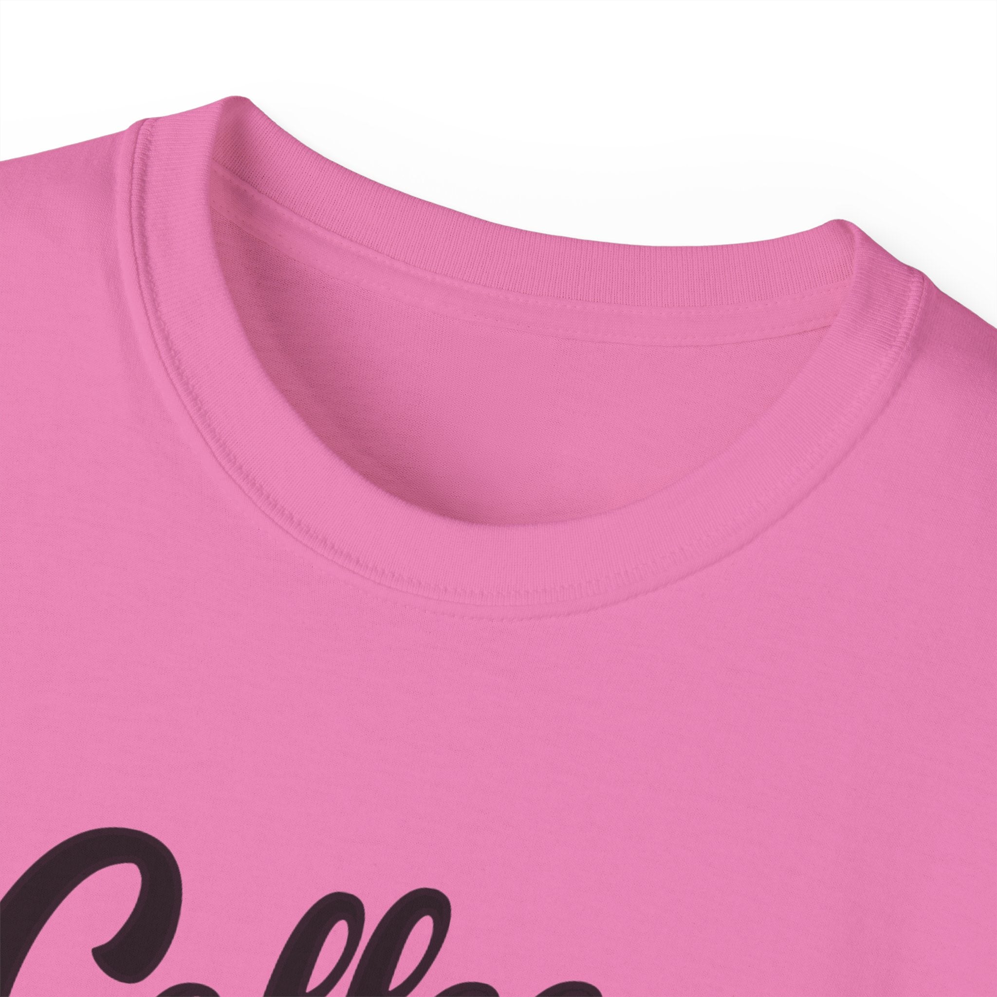 Coffee & Barbells - Unisex Ultra Cotton Tee - Front Black Logo - Plain Back