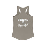 Strong Is Beautiful - Women's Ideal Racerback Tank - Distressed White Logo - (BEST SELLER)