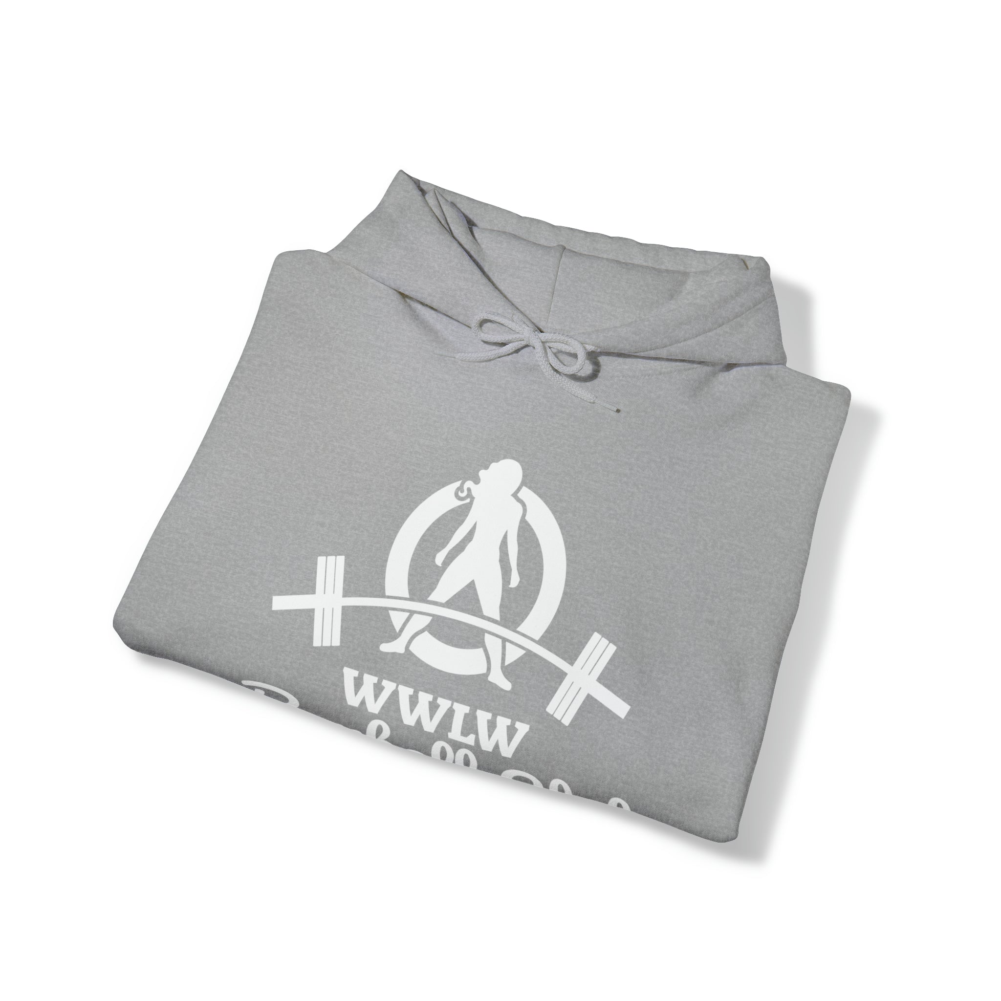 Barbell Club Classic Logo White - Unisex Heavy Blend Hooded Sweatshirt (BEST SELLER)