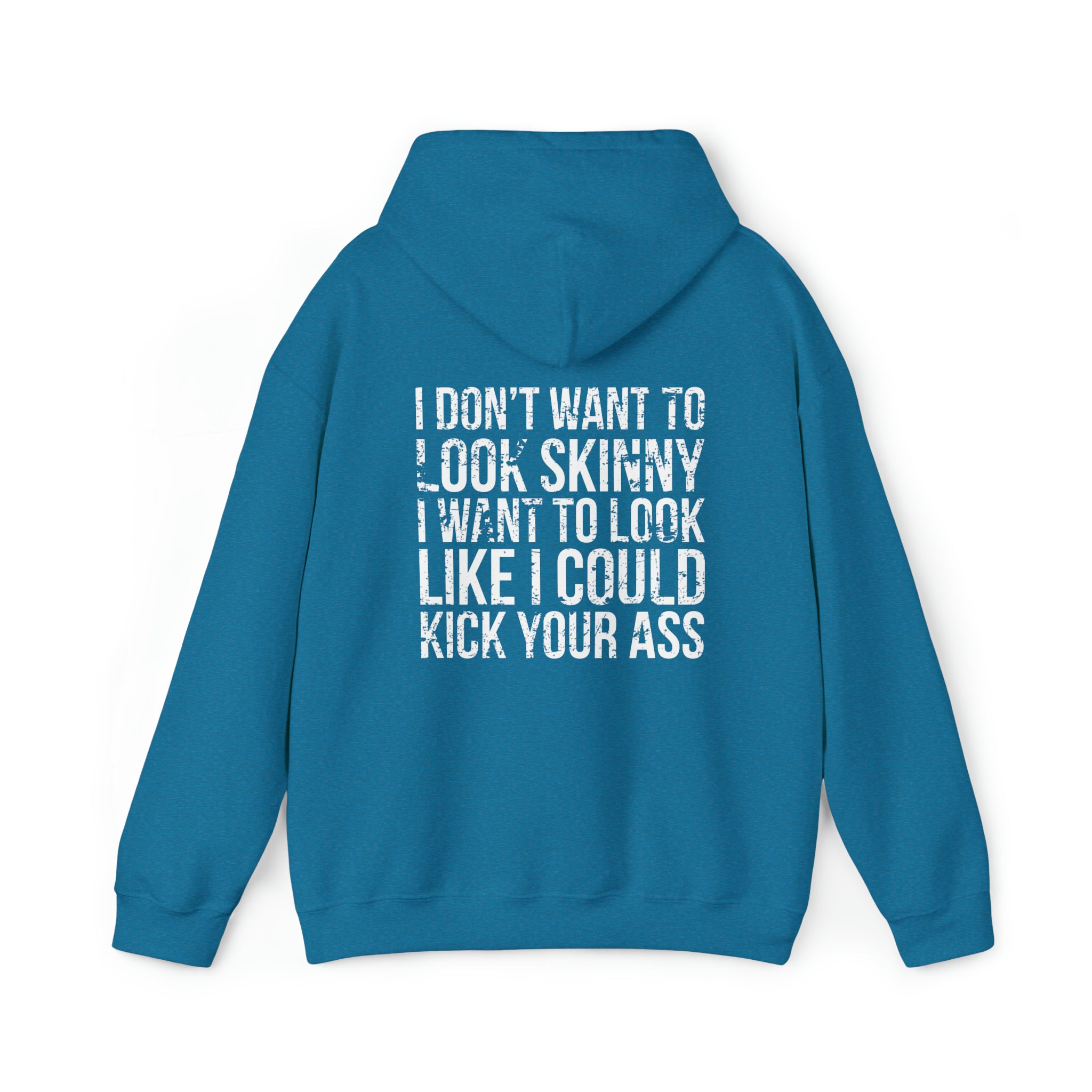 Kick Your Ass - Distressed White Logo  - Unisex Heavy Blend Hooded Sweatshirt (BEST SELLER)