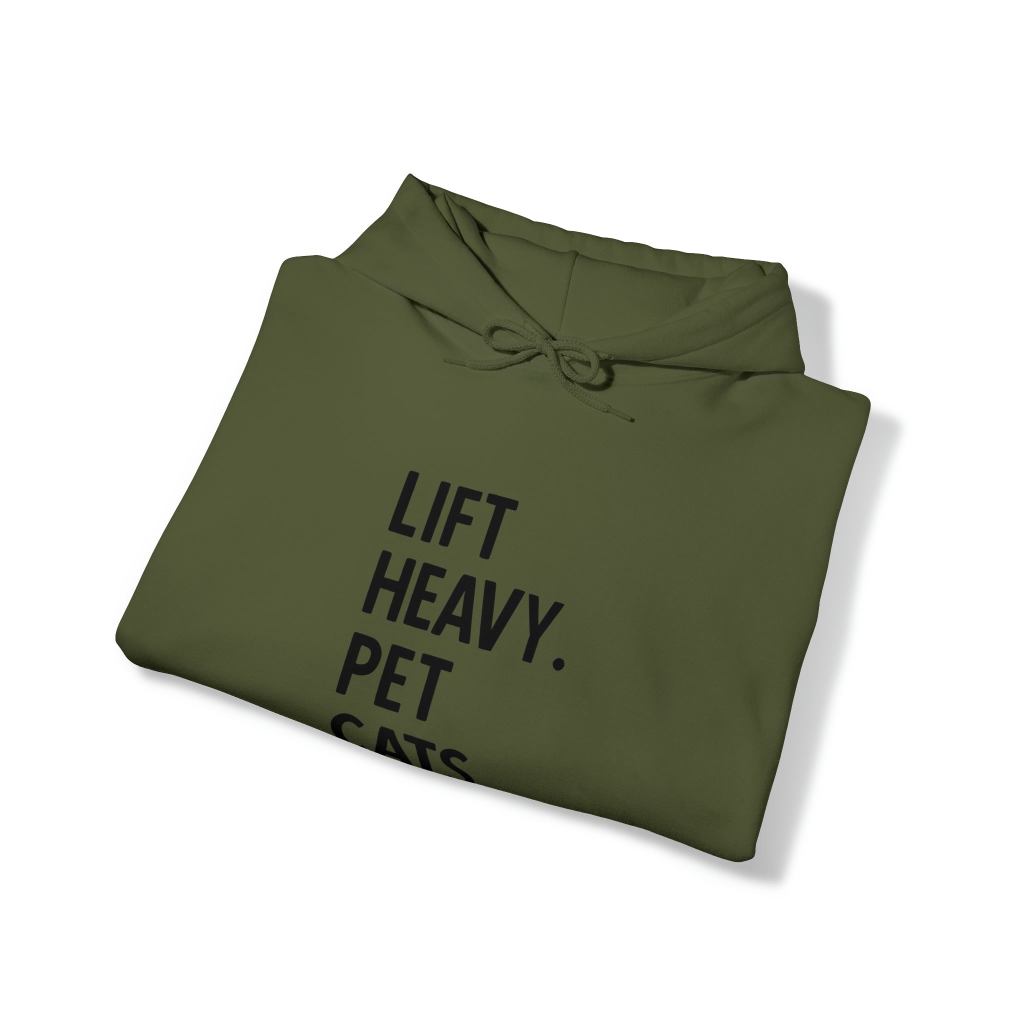 Lift Heavy Pet Cats - Unisex Heavy Blend Hooded Sweatshirt - Black Logo