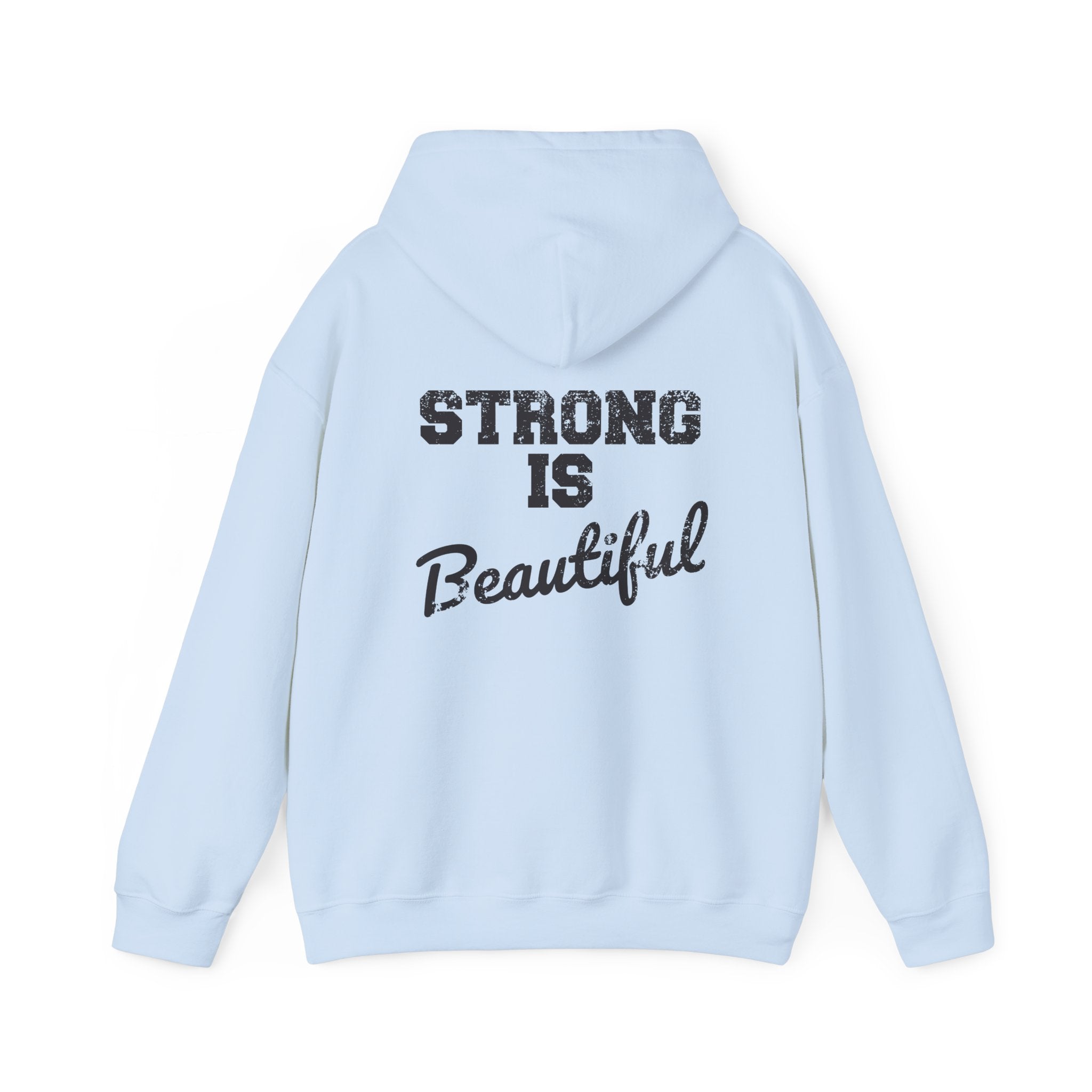 Strong Is Beautiful - Distressed Black Logo - Unisex Heavy Blend Hooded Sweatshirt