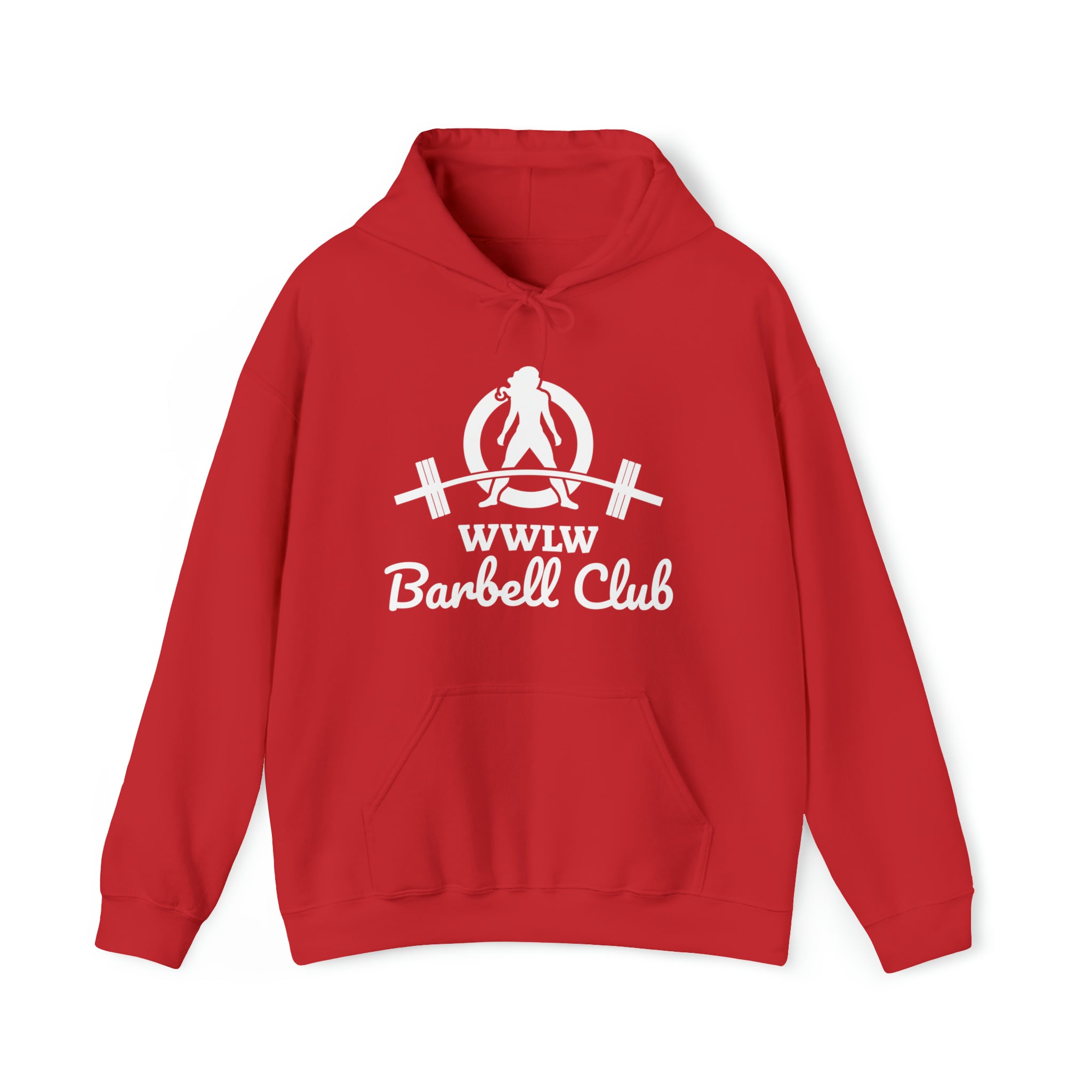 Barbell Club Classic Logo White - Unisex Heavy Blend Hooded Sweatshirt (BEST SELLER)