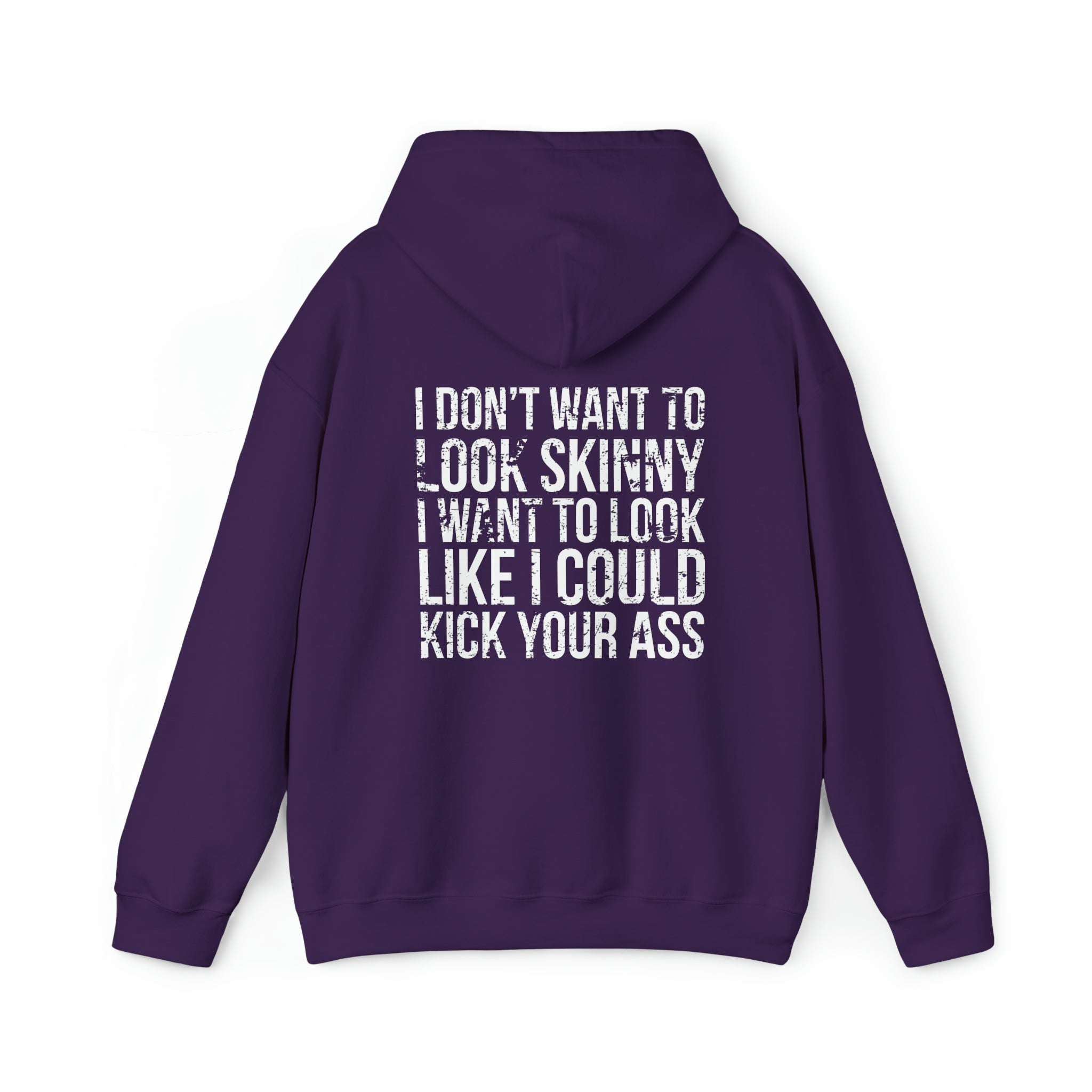 Kick Your Ass - Distressed White Logo  - Unisex Heavy Blend Hooded Sweatshirt (BEST SELLER)