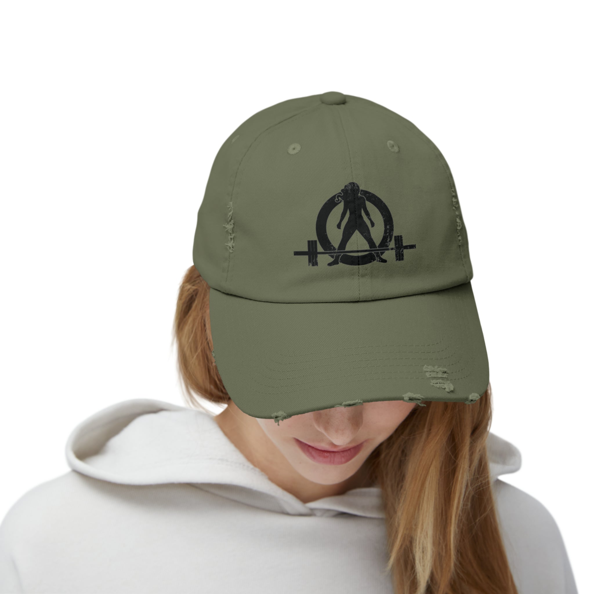 Unisex Distressed Cap - Classic Black Logo