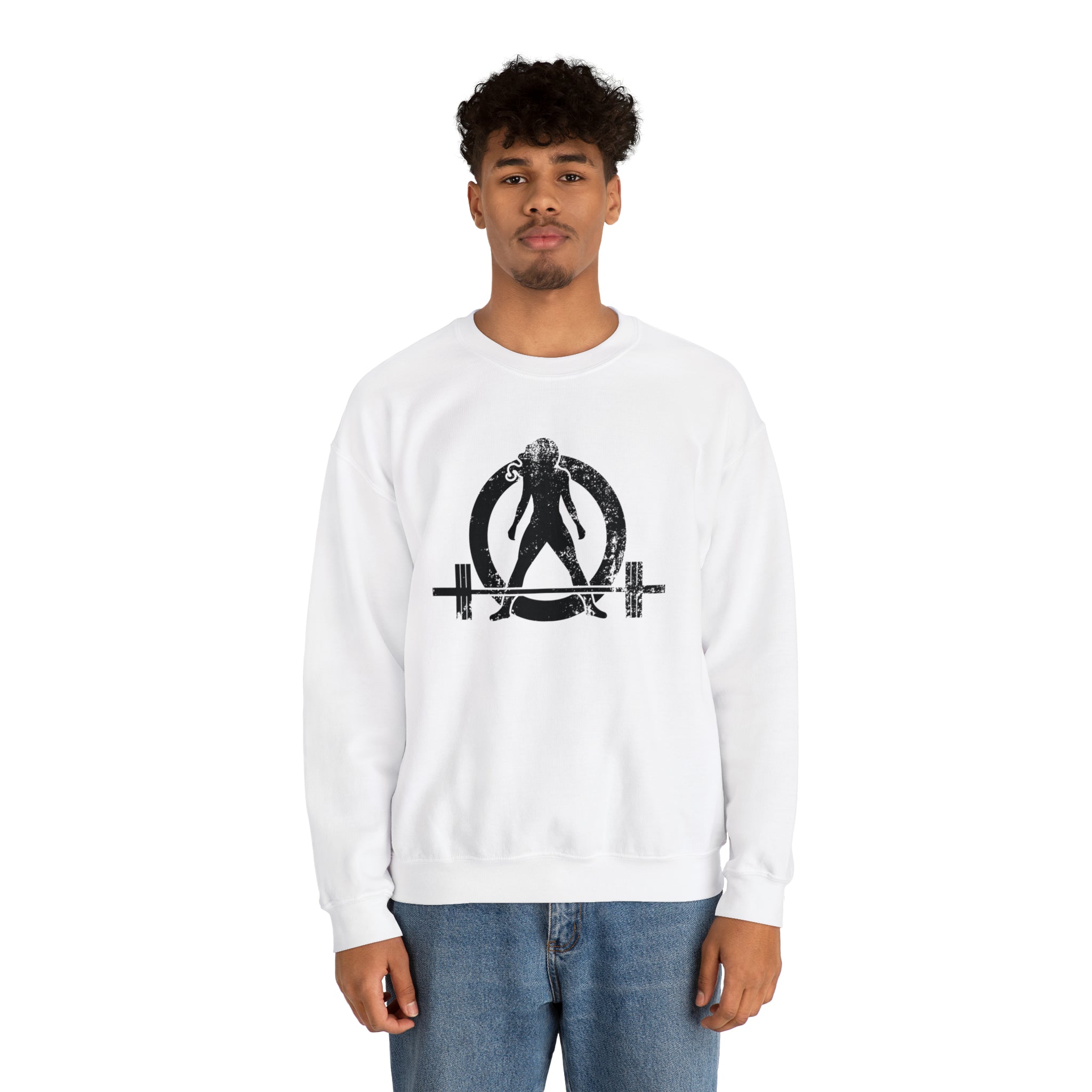 Distressed Logo - Unisex Heavy Blend™ Crewneck Sweatshirt - Black Logo