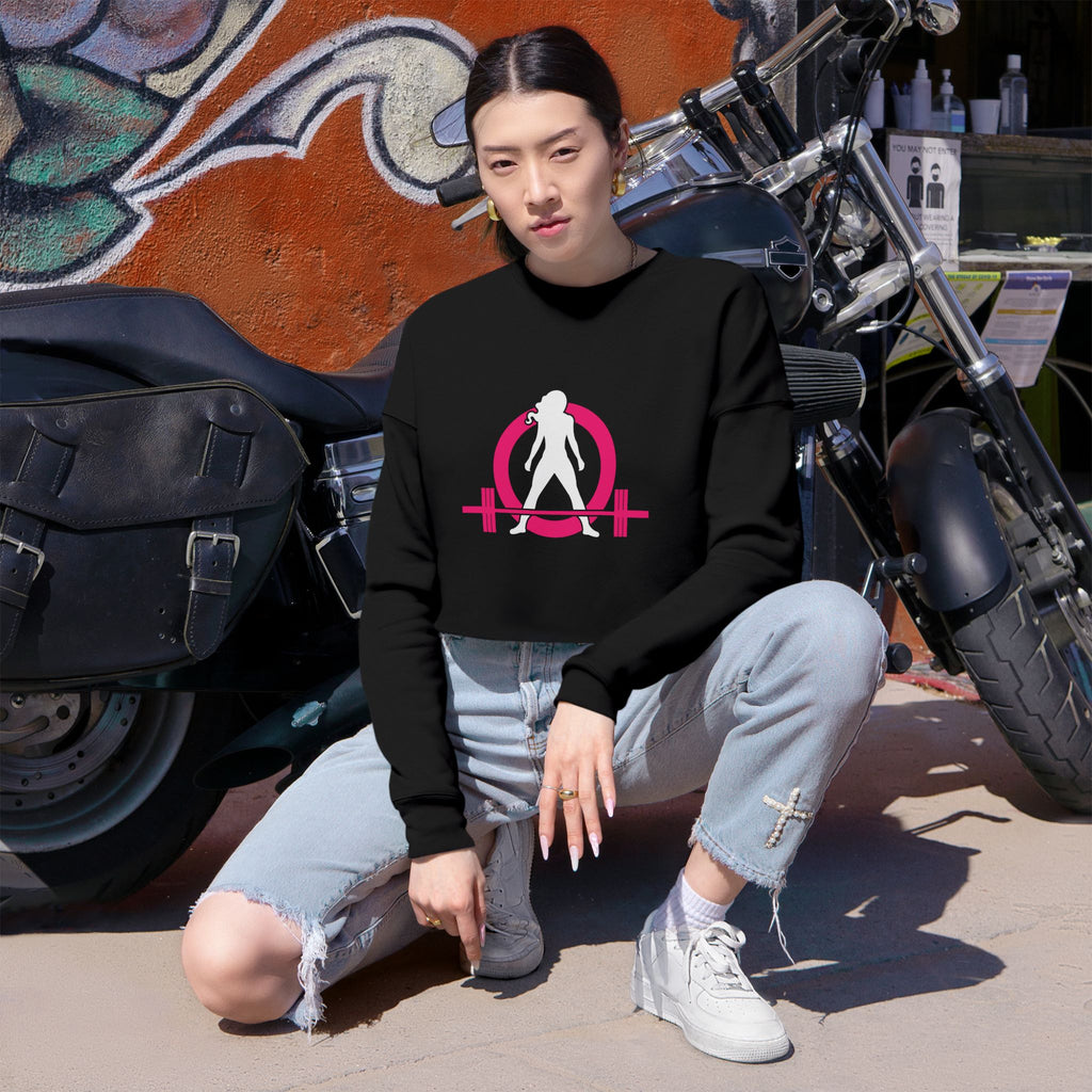 Women's Cropped Sweatshirt - Classic Logo - Plain Back