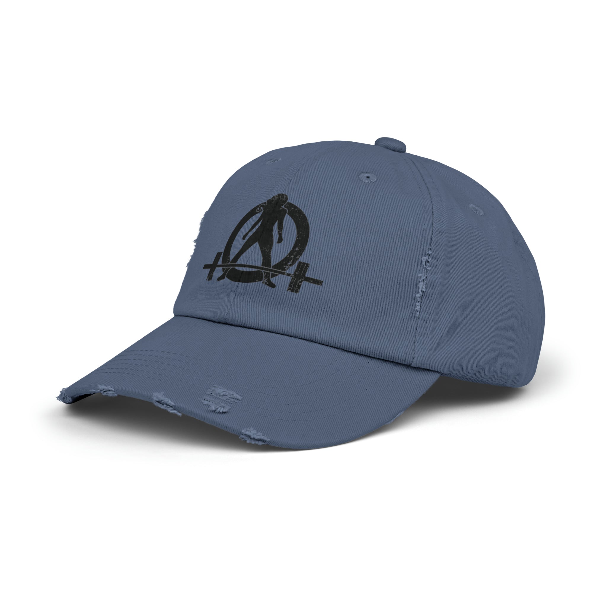 Unisex Distressed Cap - Classic Black Logo