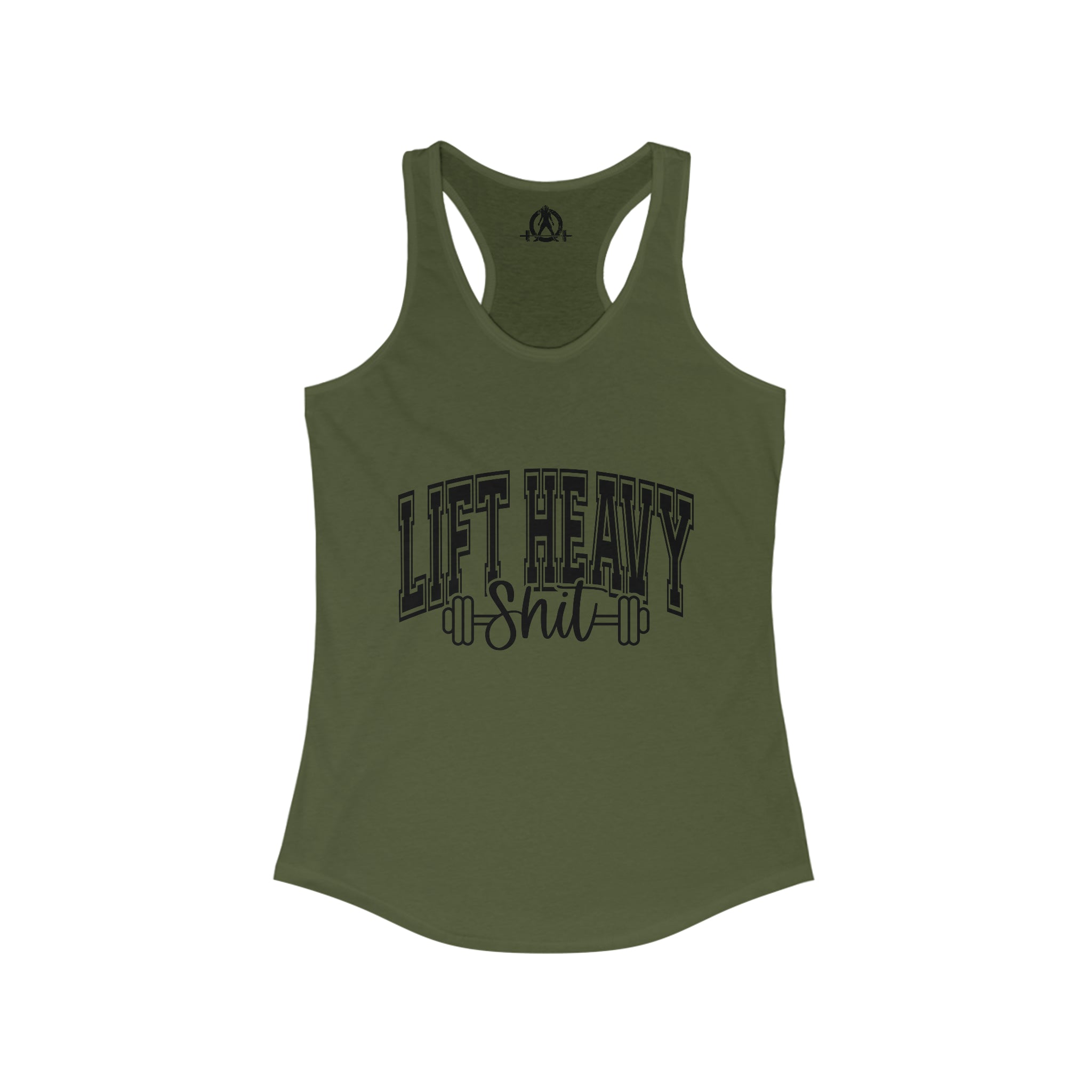 Lift Heavy Shit - Women's Ideal Racerback Tank - Black Logo Plain Back