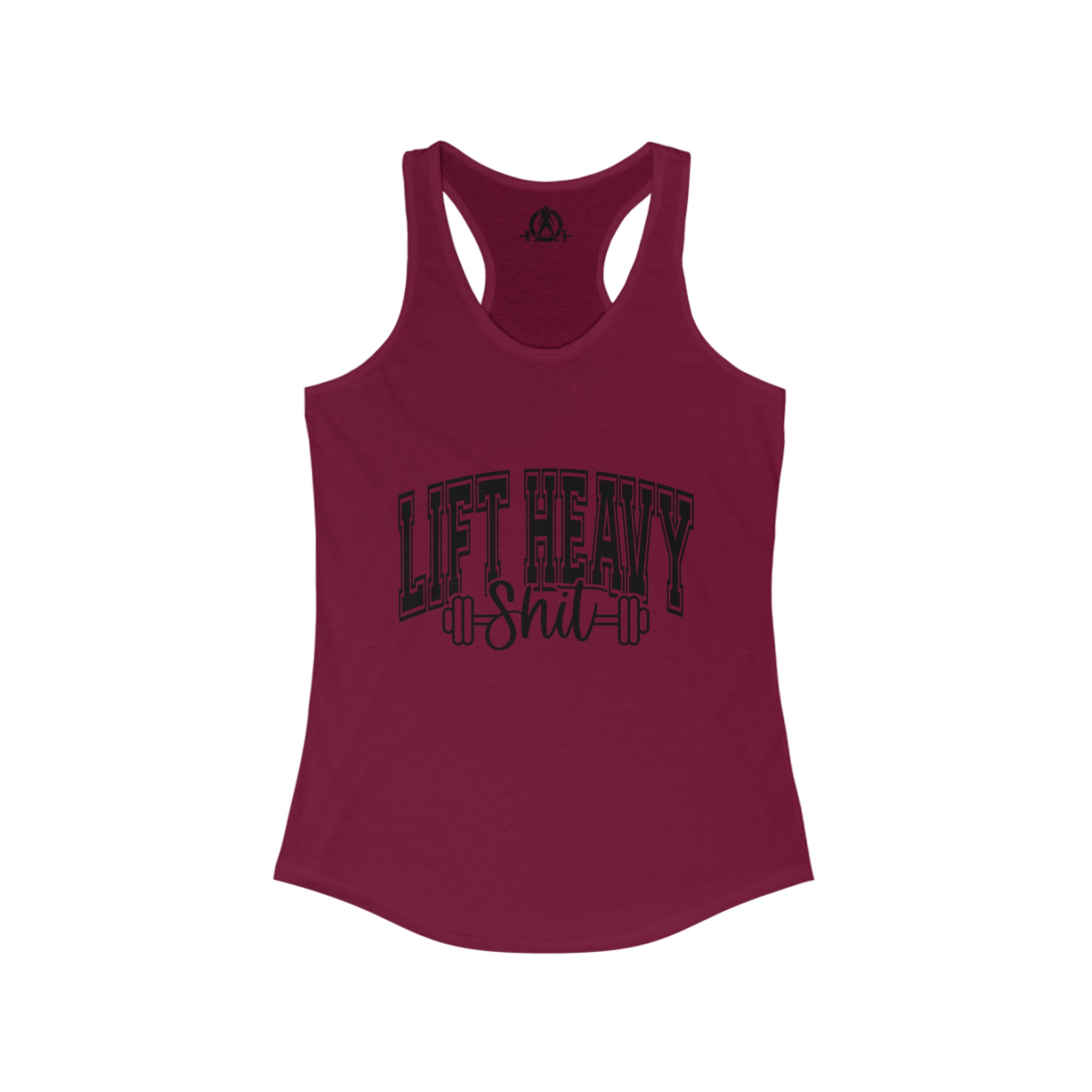 Lift Heavy Shit - Women's Ideal Racerback Tank - Black Logo Plain Back