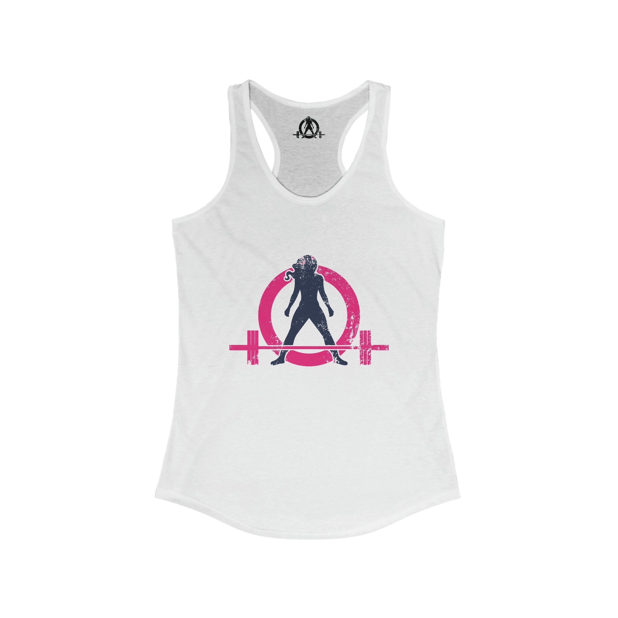 Distressed - Simple - Women's Ideal Racerback Tank - Color Inverted Logo Front