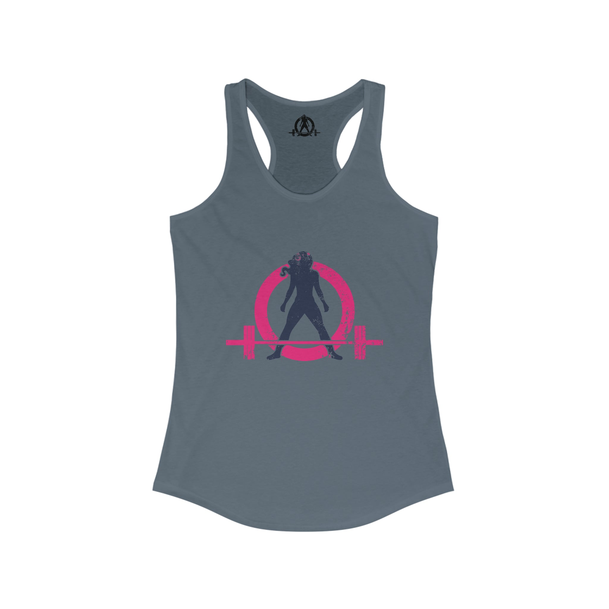 Distressed - Simple - Women's Ideal Racerback Tank - Color Inverted Logo Front