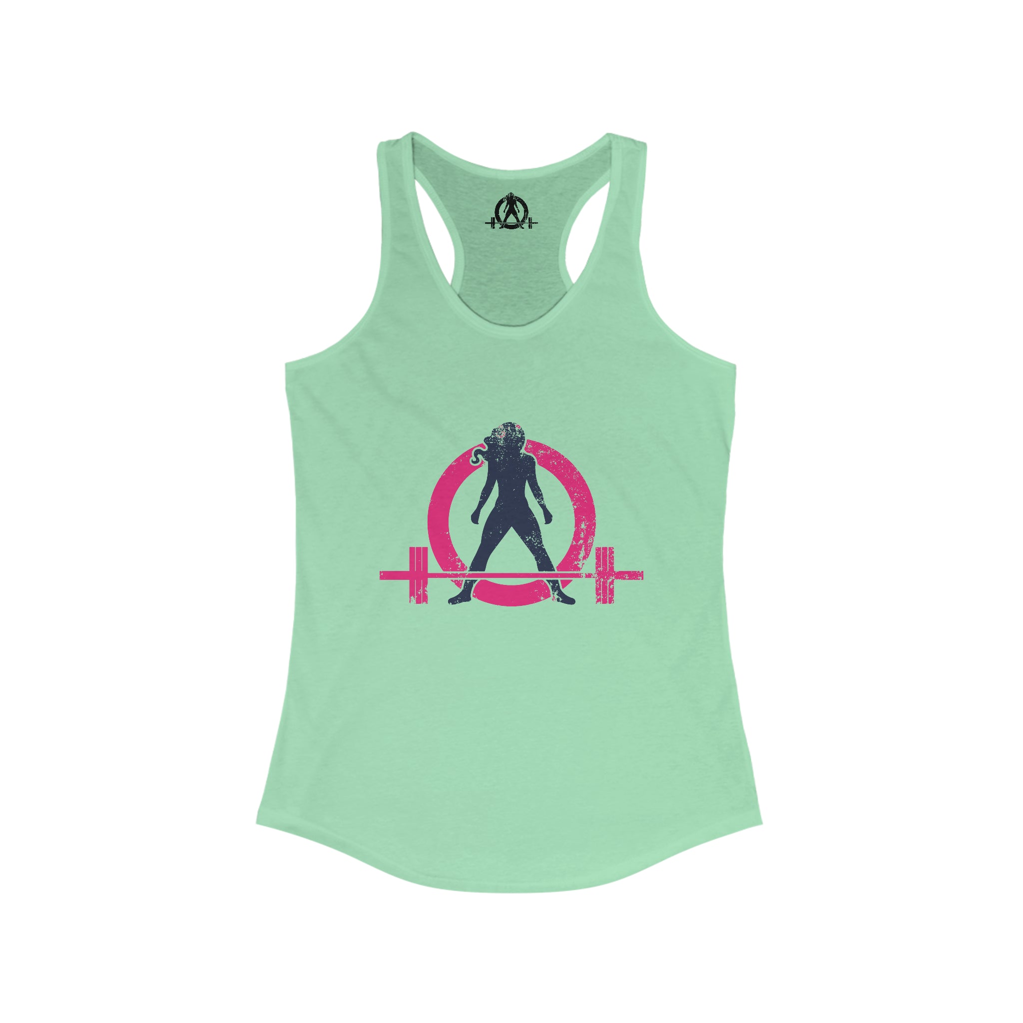 Distressed - Simple - Women's Ideal Racerback Tank - Color Inverted Logo Front