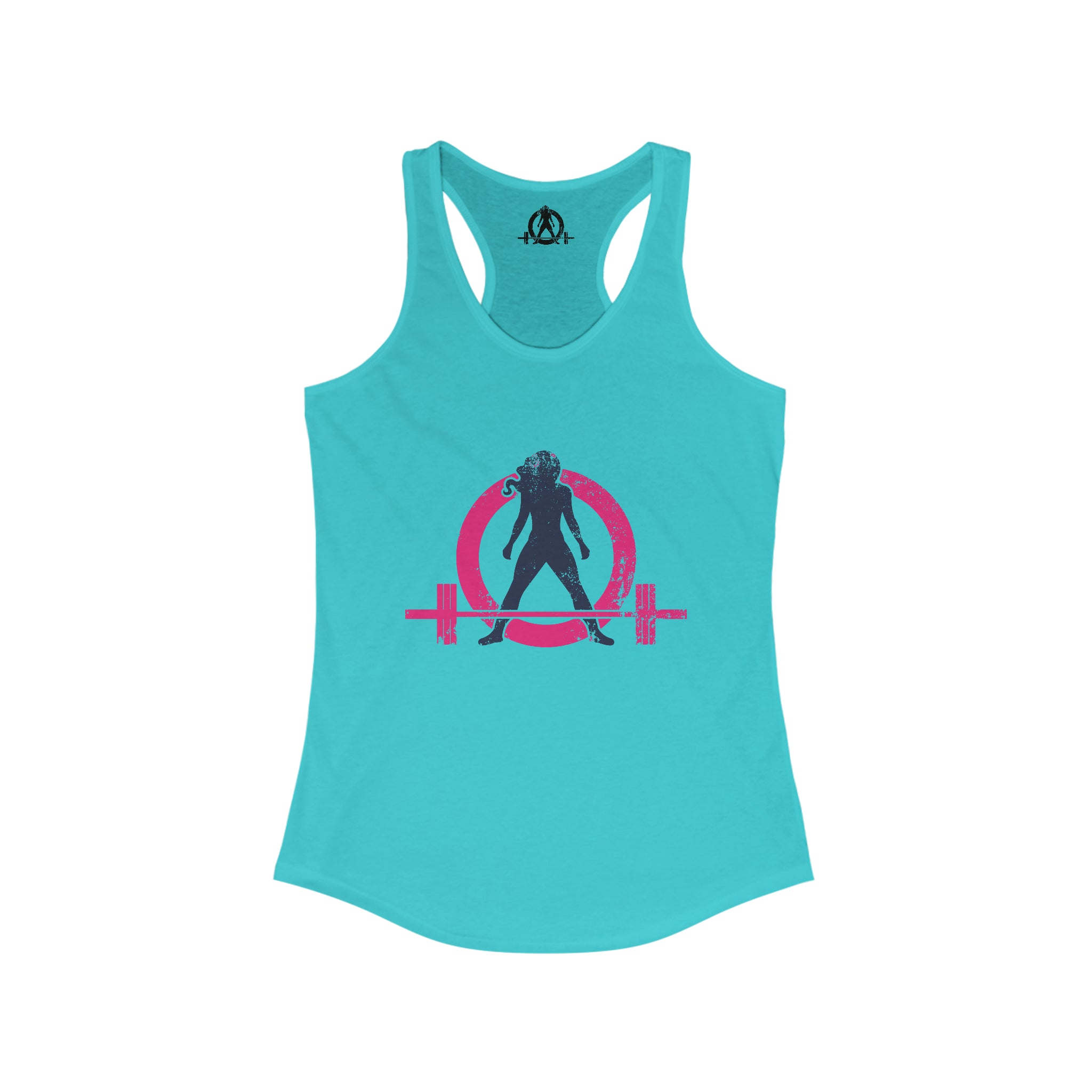 Distressed - Simple - Women's Ideal Racerback Tank - Color Inverted Logo Front