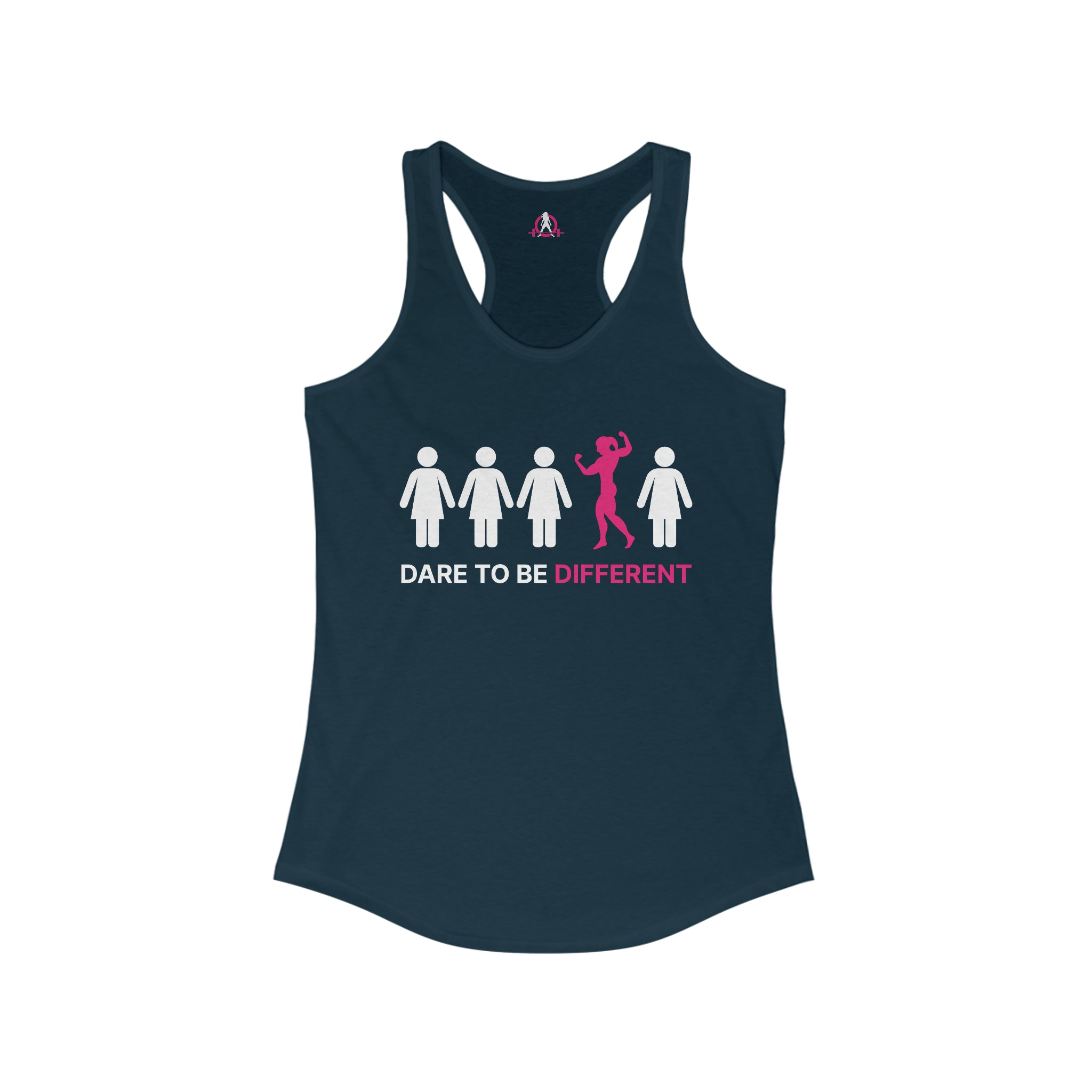 Dare To Be Different - Flex - Women's Ideal Racerback Tank - Front Logo and Small Back Logo
