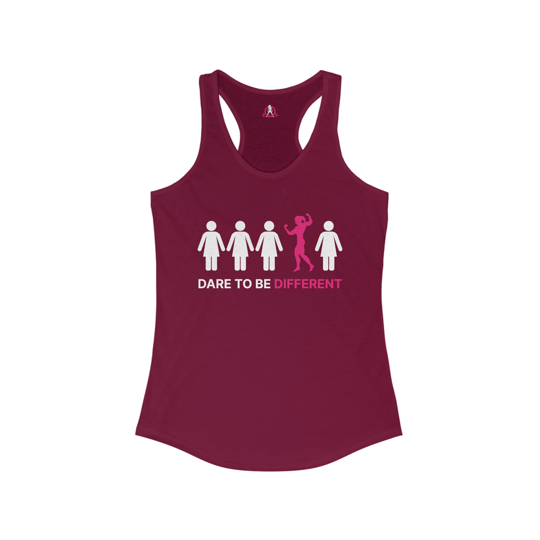 Dare To Be Different - Flex - Women's Ideal Racerback Tank - Front Logo and Small Back Logo