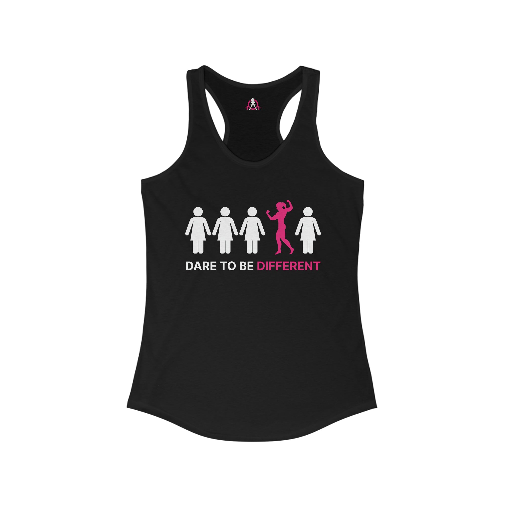 Dare To Be Different - Flex - Women's Ideal Racerback Tank - Front Logo and Small Back Logo