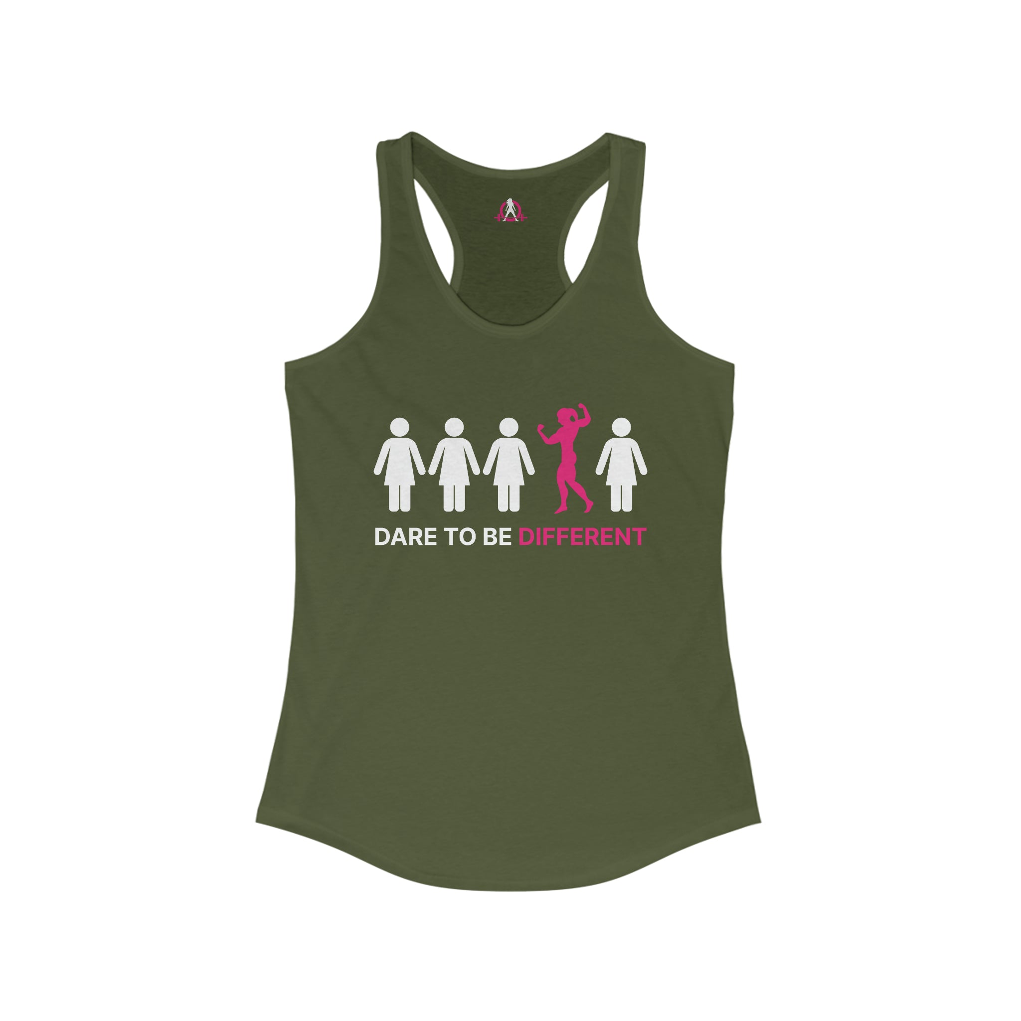 Dare To Be Different - Flex - Women's Ideal Racerback Tank - Front Logo and Small Back Logo