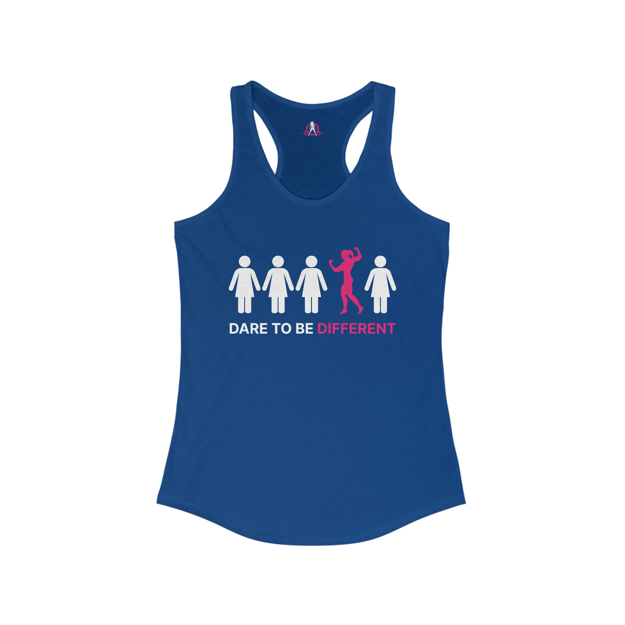 Dare To Be Different - Flex - Women's Ideal Racerback Tank - Front Logo and Small Back Logo