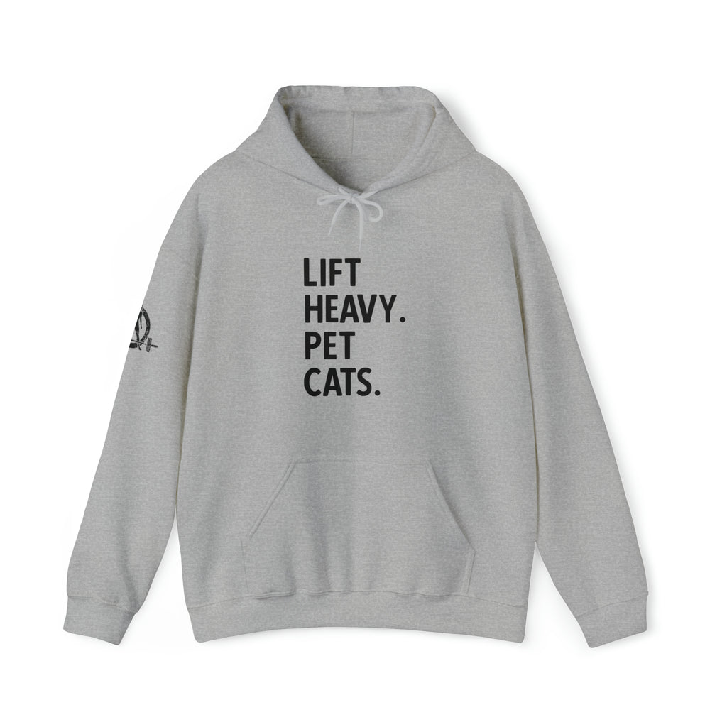 Lift Heavy Pet Cats - Unisex Heavy Blend Hooded Sweatshirt - Black Logo