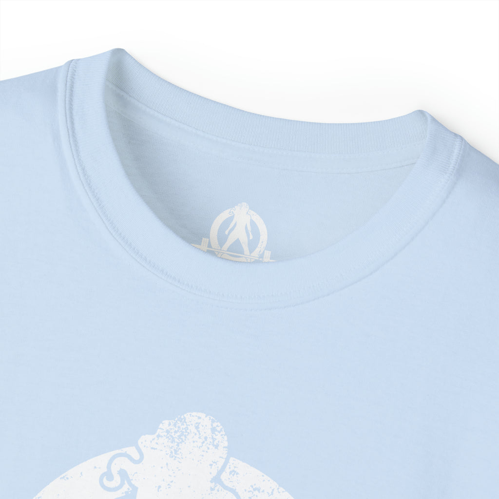 Strong Not Skinny - Unisex Ultra Cotton Tee - White Distressed Logo