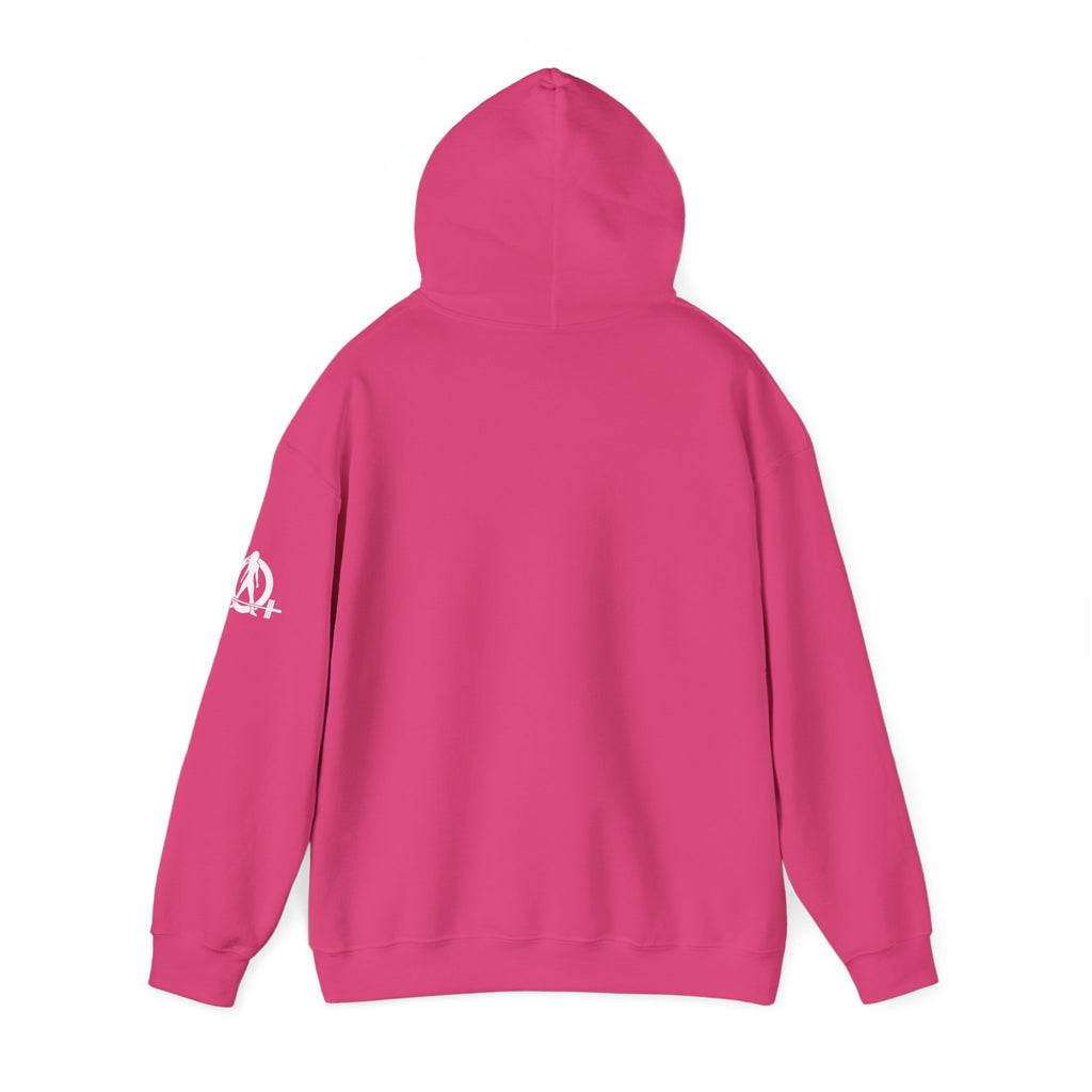45 + 45 = 135  - Unisex Heavy Blend Hooded Sweatshirt  - White Print on Front & Arm